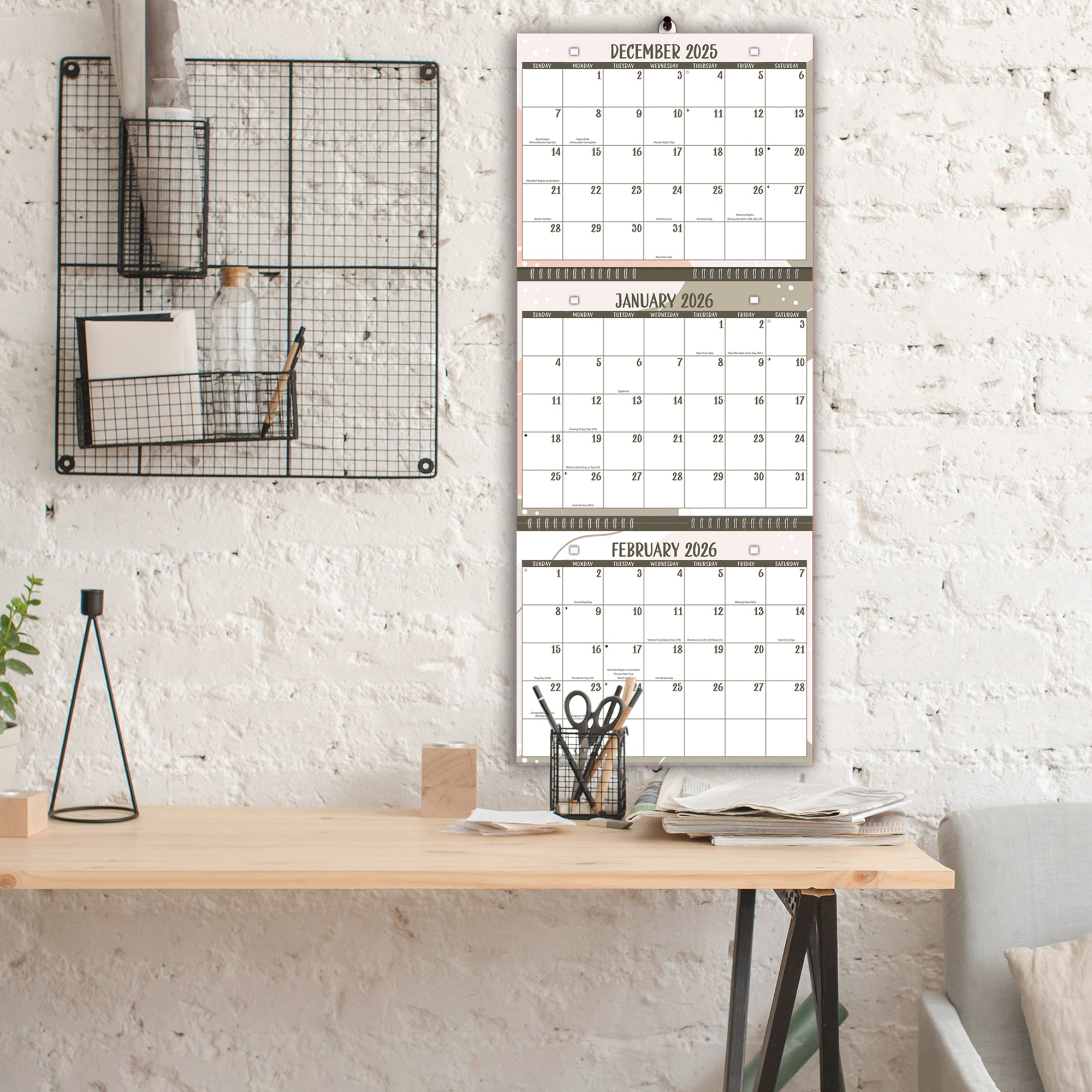 2026 LANG Focused - 3 Month View Wall Calendar