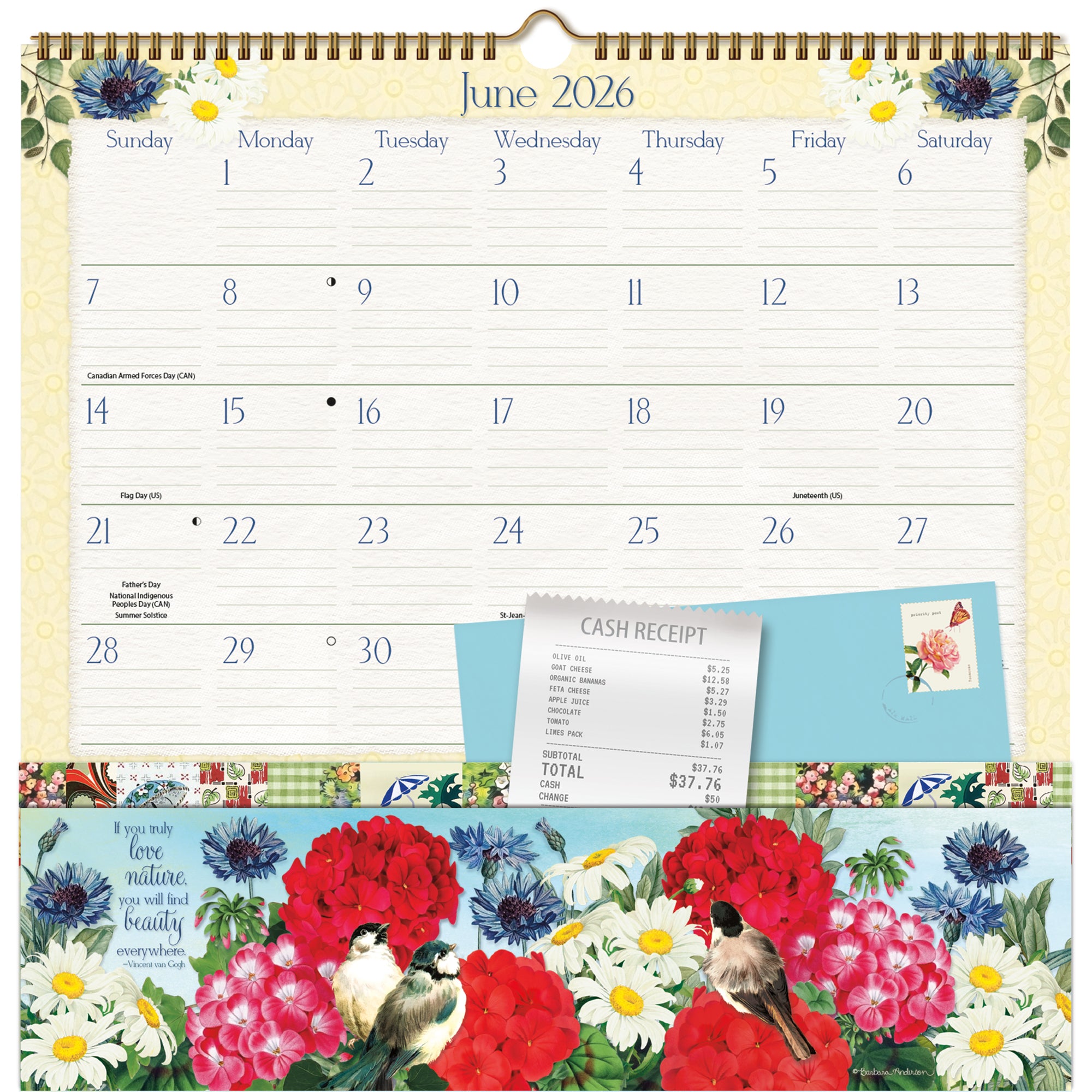 2026 LANG Botanical Gardens - Note Nook Square Wall Calendar
