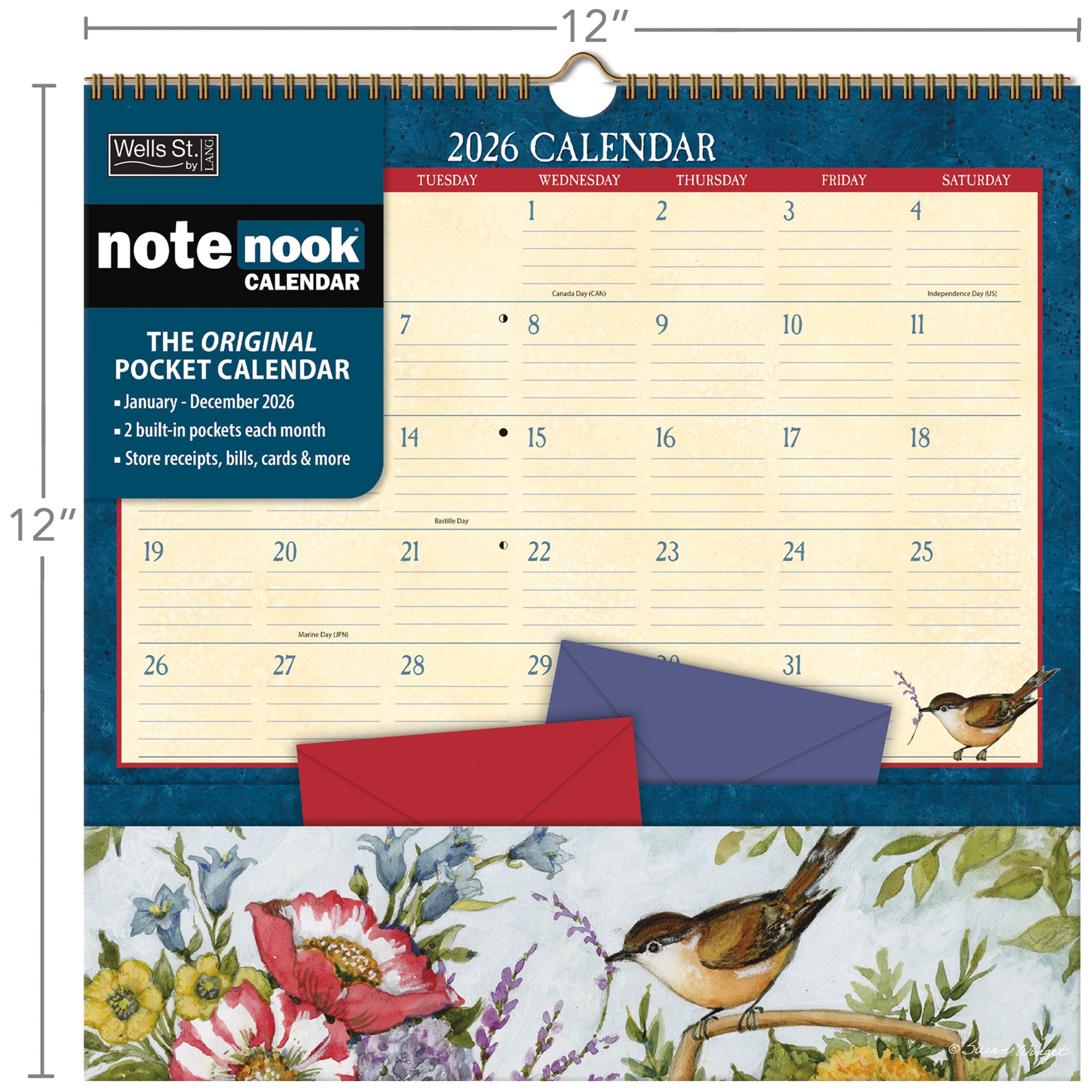 2026 LANG Heart & Home - Note Nook Square Wall Calendar