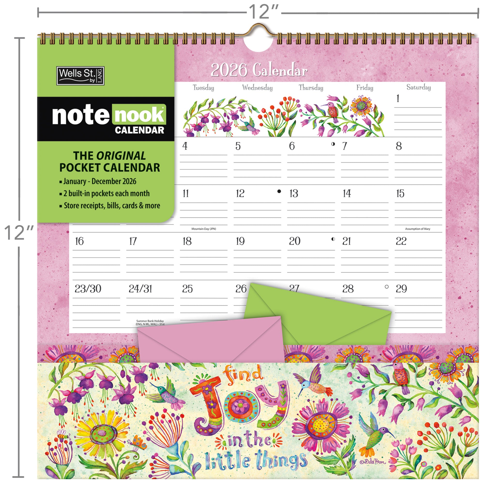 2026 LANG Simple Inspirations - Note Nook Square Wall Calendar