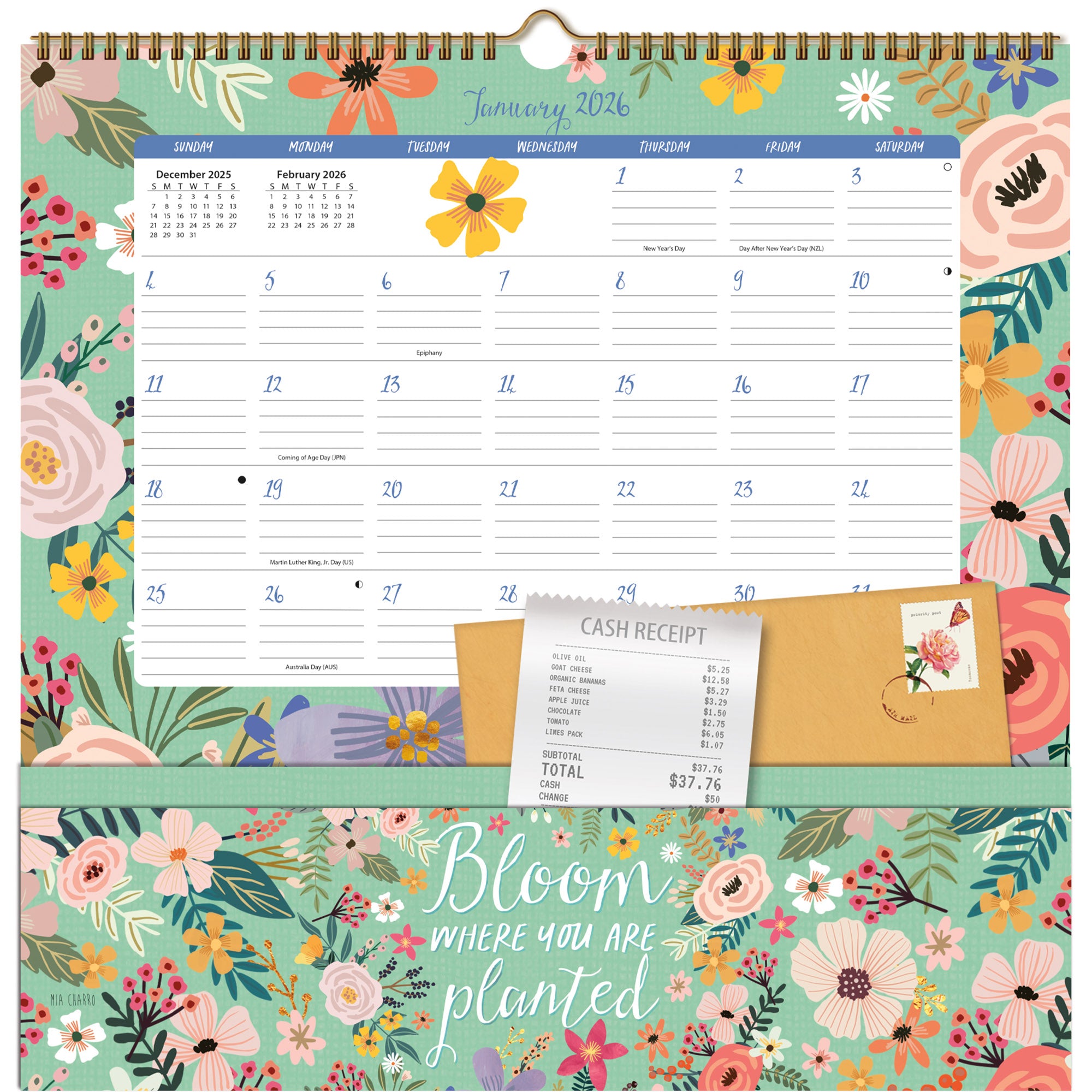 2026 LANG Shine Within - Note Nook Square Wall Calendar