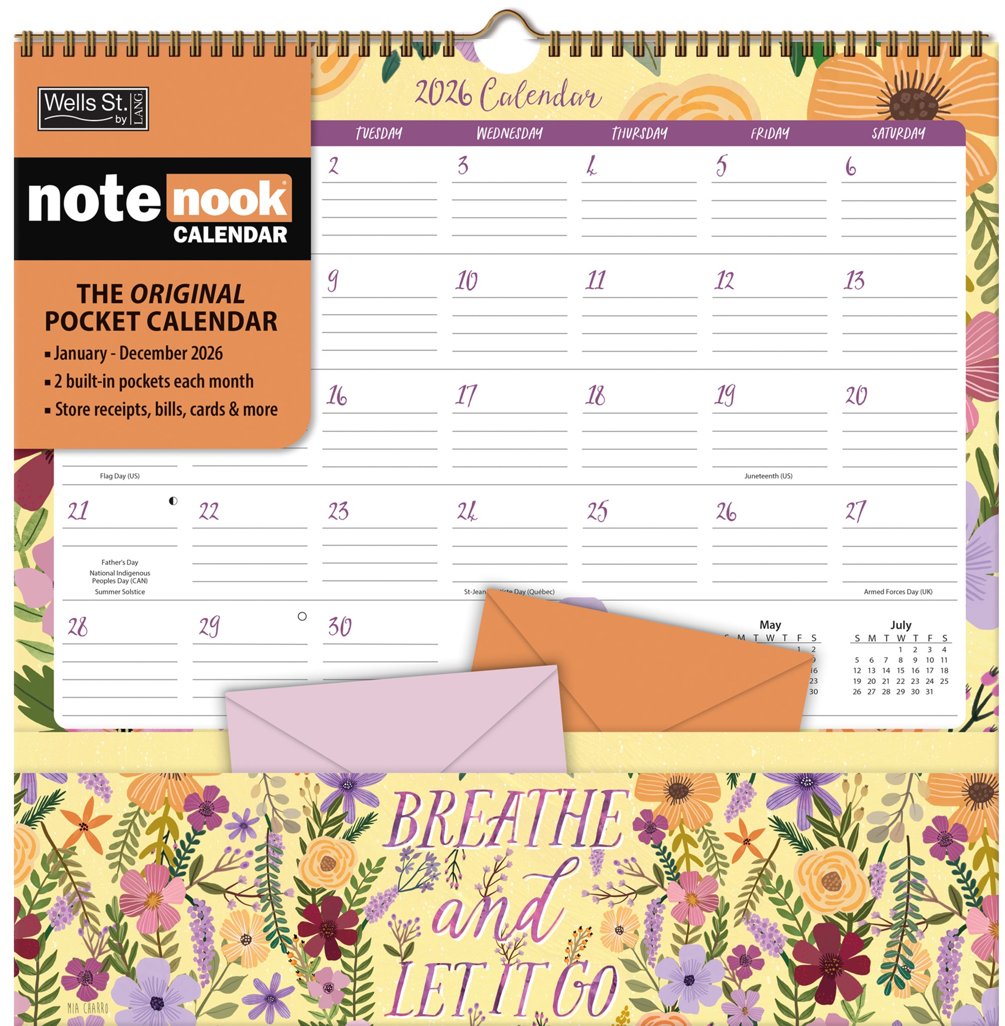 2026 LANG Shine Within - Note Nook Square Wall Calendar