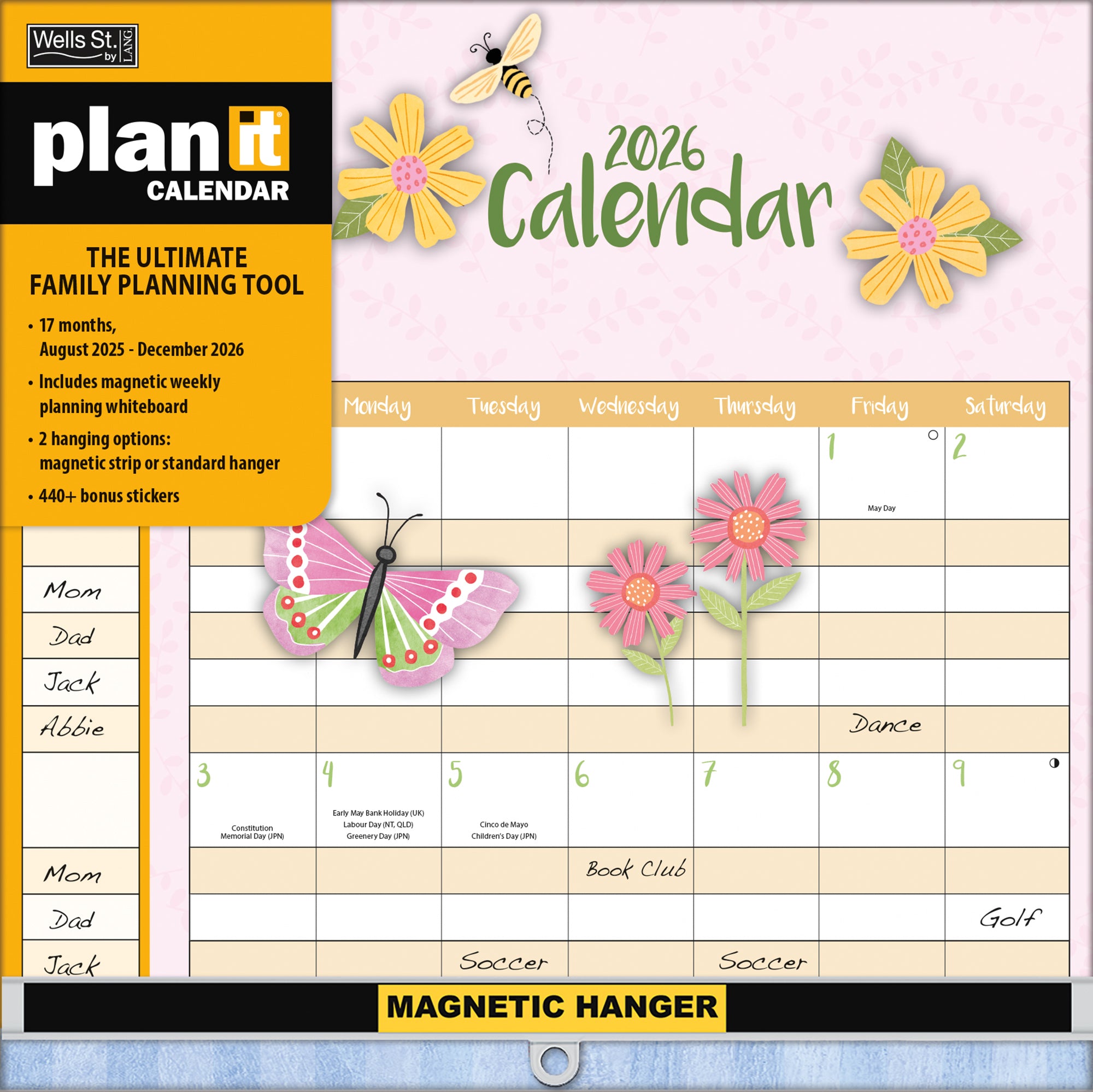 2026 LANG Family - Plan It Plus Magnetic Square Wall Calendar