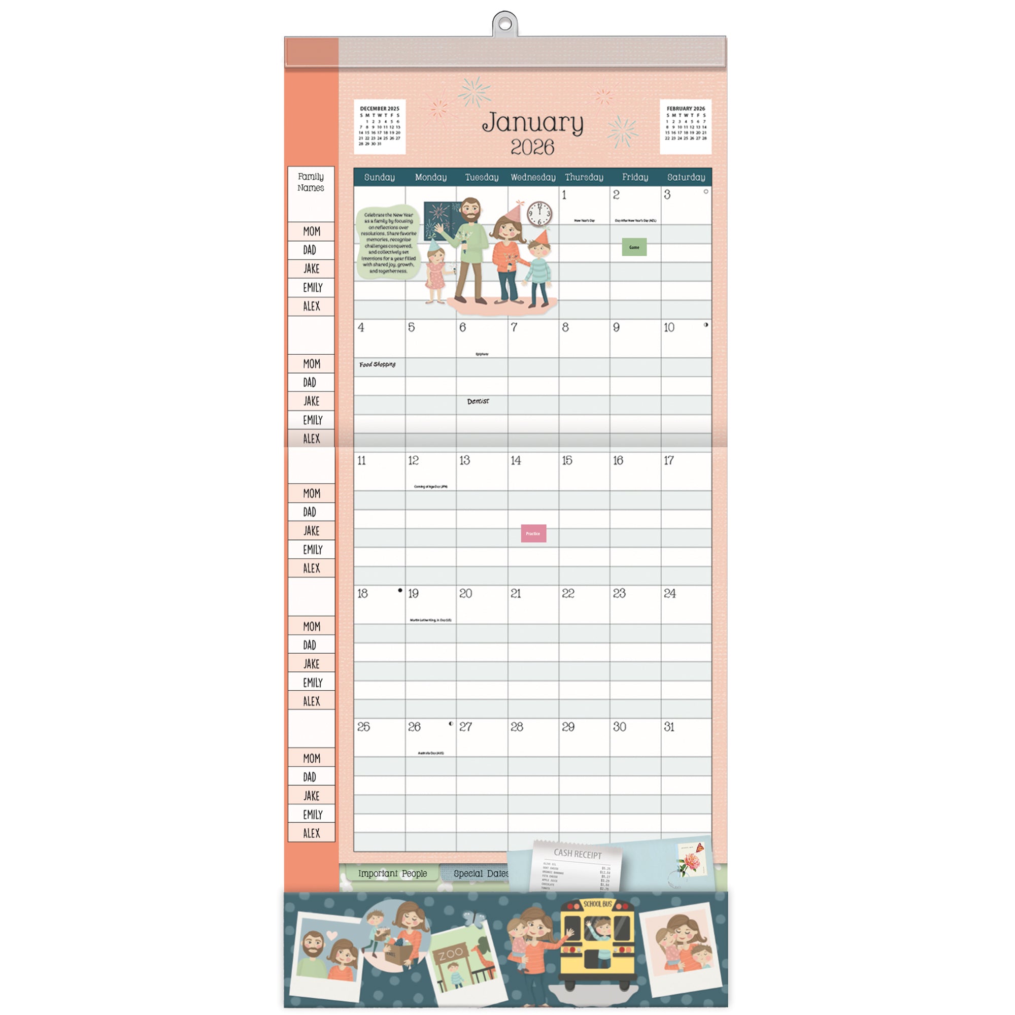2026 LANG Moms - Plan It Plus Magnetic Square Wall Calendar