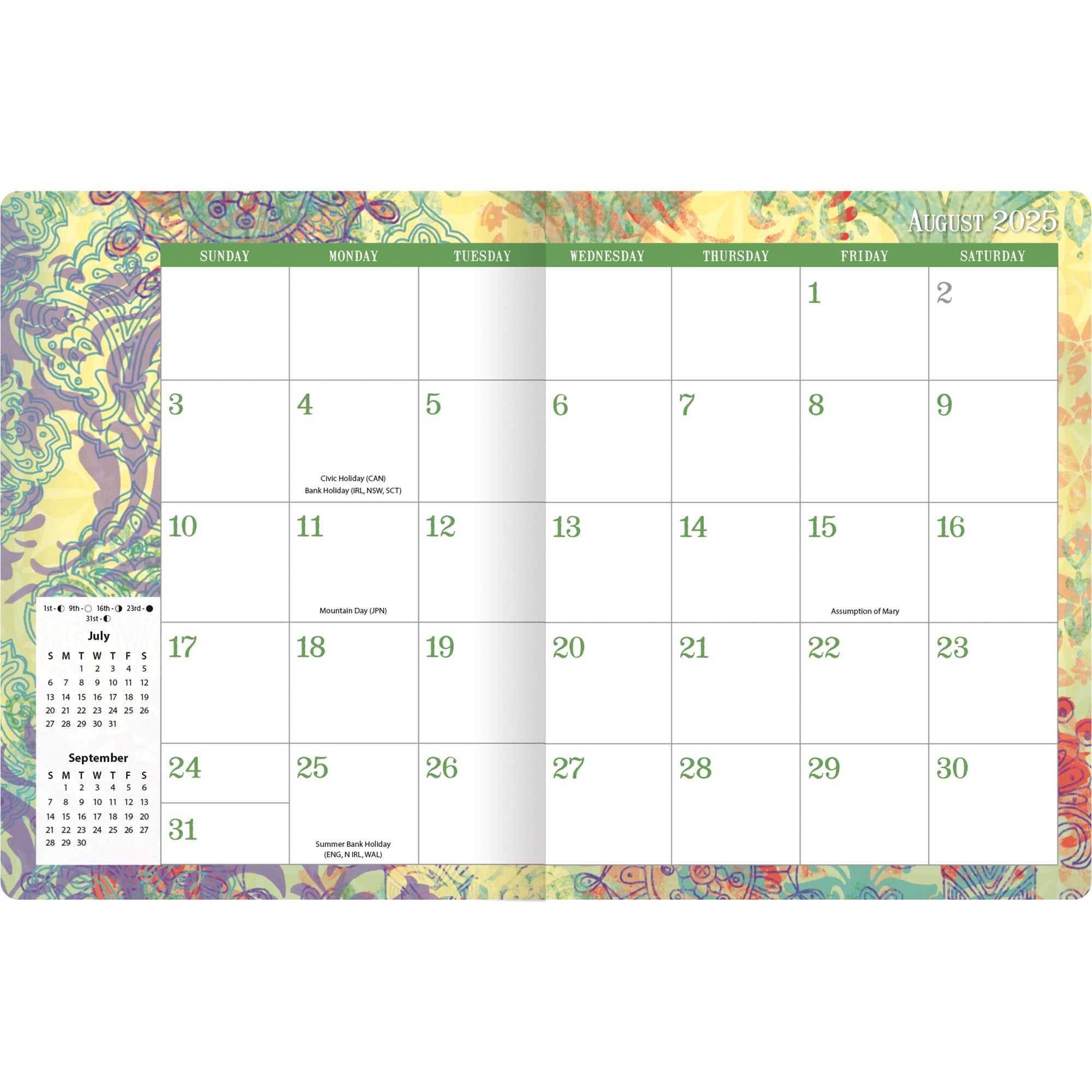 2026 LANG Bohemian - 17 Month Monthly Diary/Planner