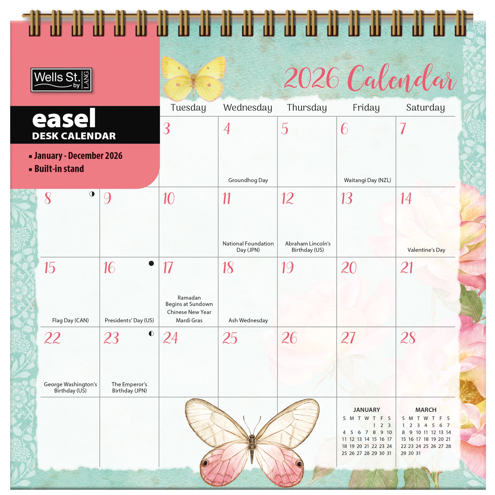 2026 LANG Butterflies - Desk Easel Calendar