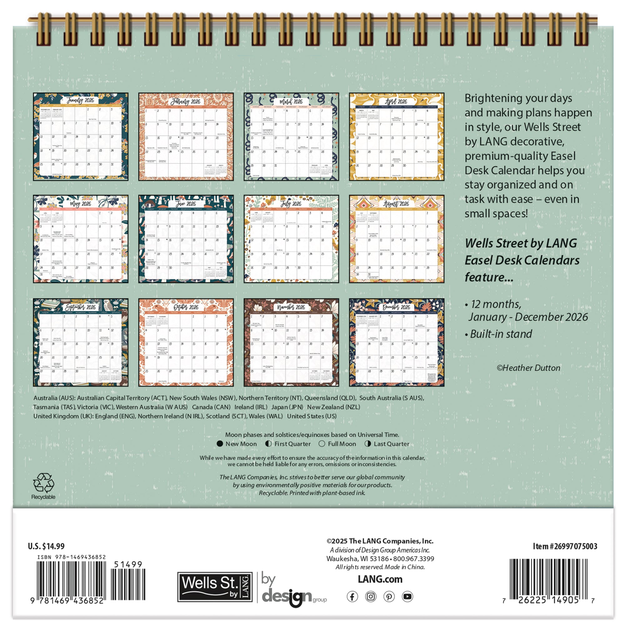 2026 LANG Flora & Fauna - Desk Easel Calendar