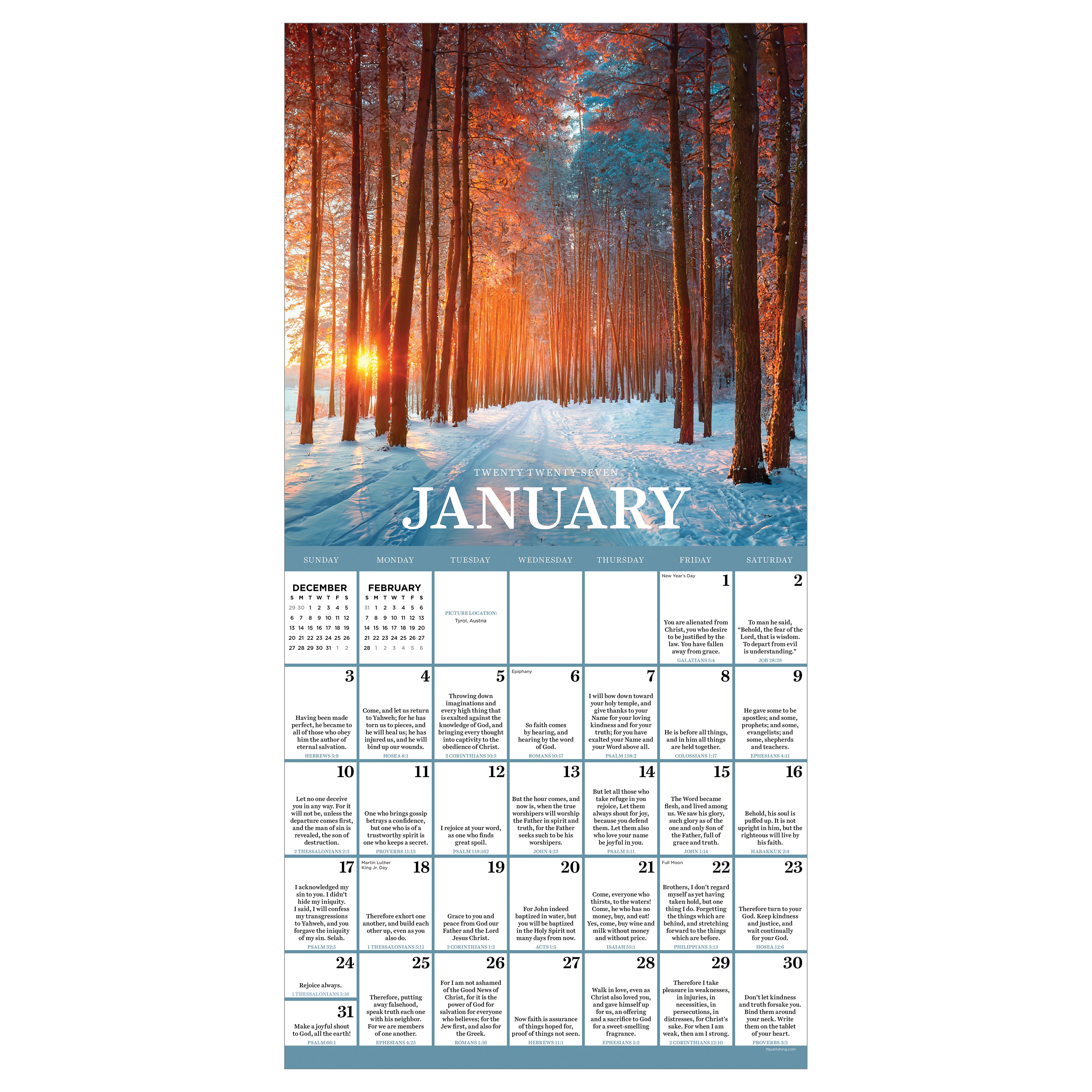 2027 Daily Verse - Square Wall Calendar