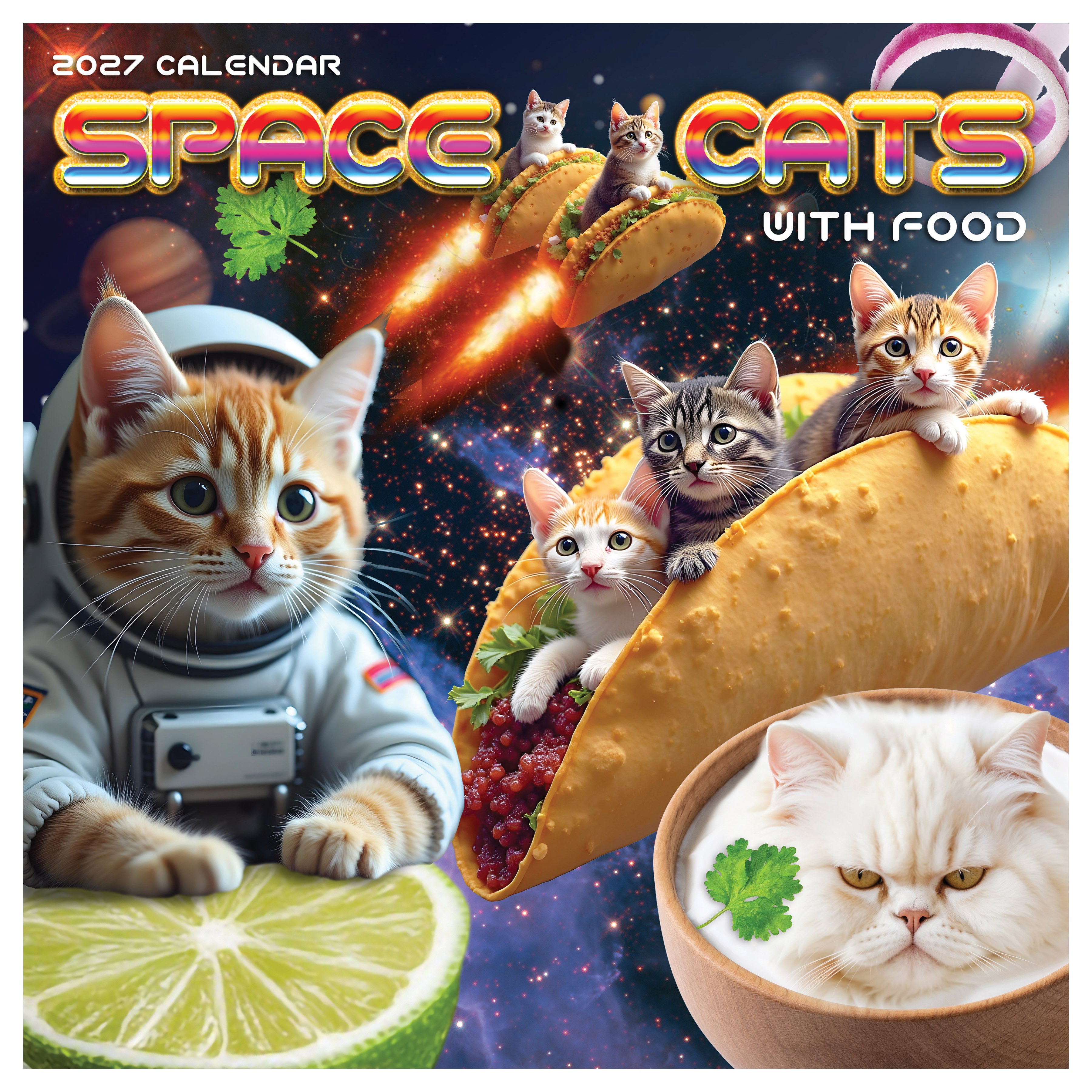 2027 Space Cats - Square Wall Calendar