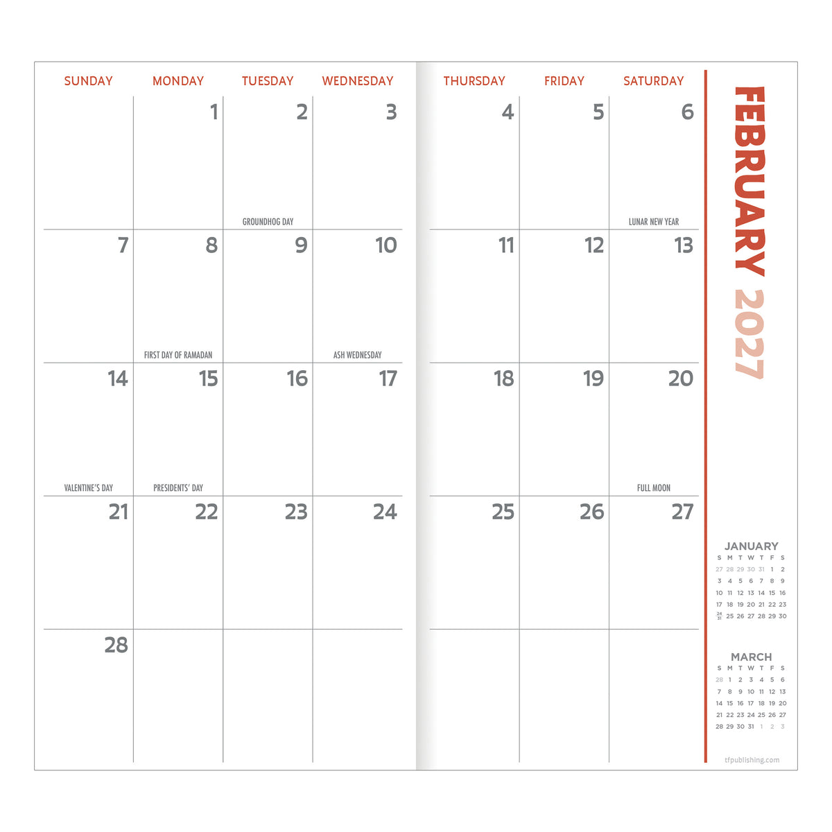 2027-2028 Beaches - Small Monthly Pocket Diary/Planner