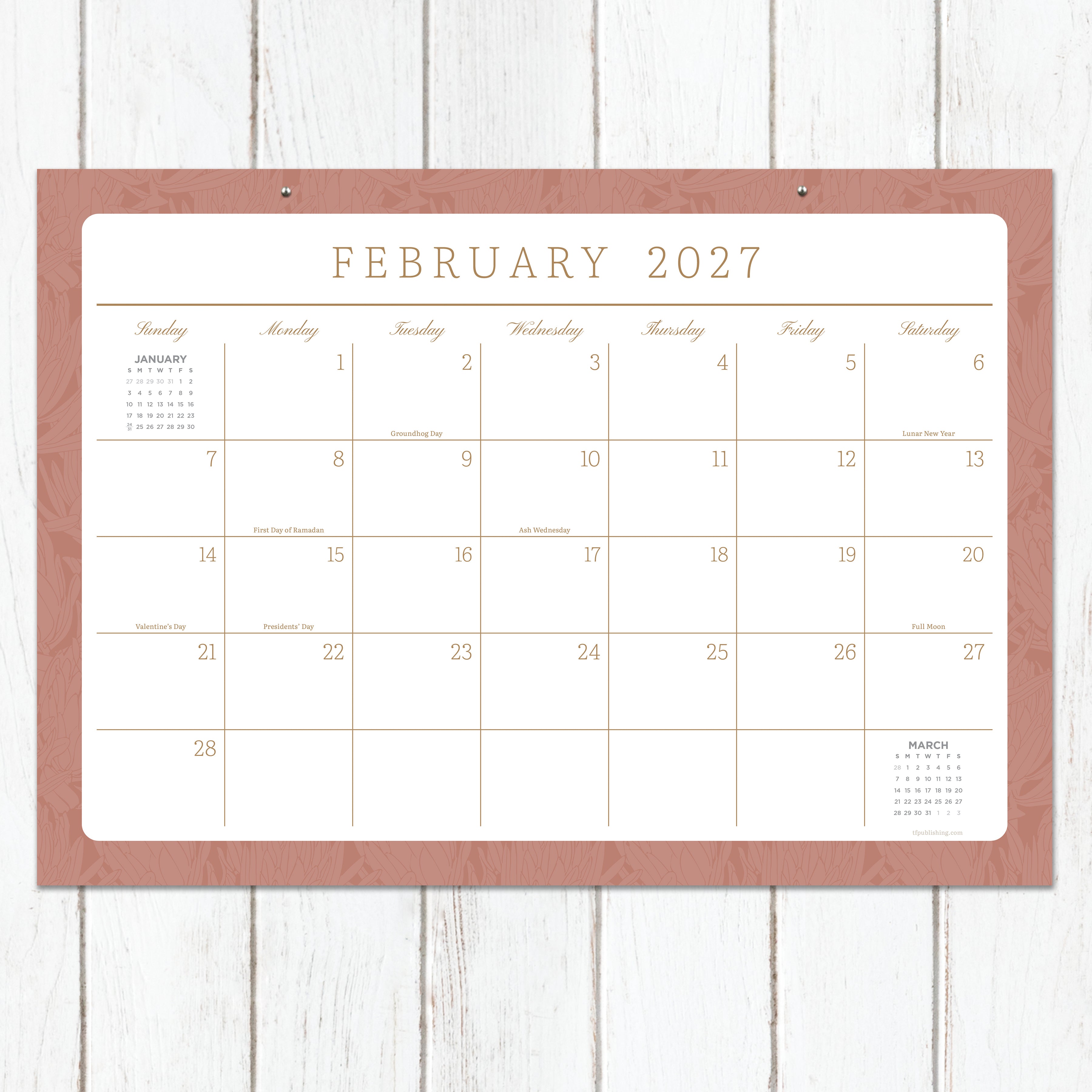 2027 Artisan Legacy - Medium Desk Pad Calendar