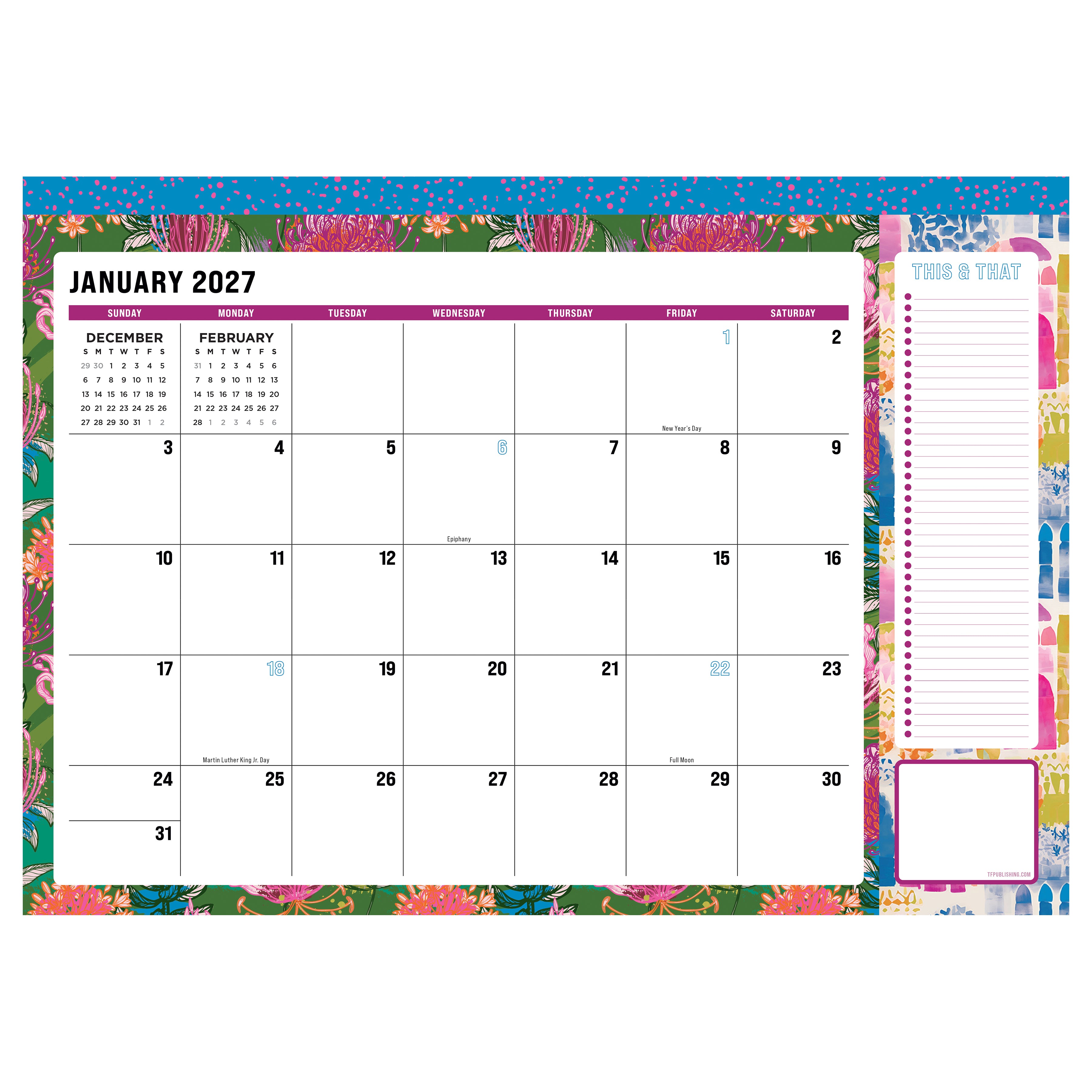 2027 Maximal Mirage - Medium Desk Pad Calendar