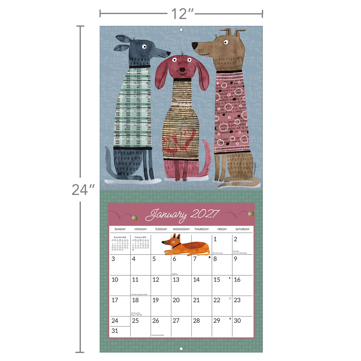 2027 Dogs Galore - Square Wall Calendar