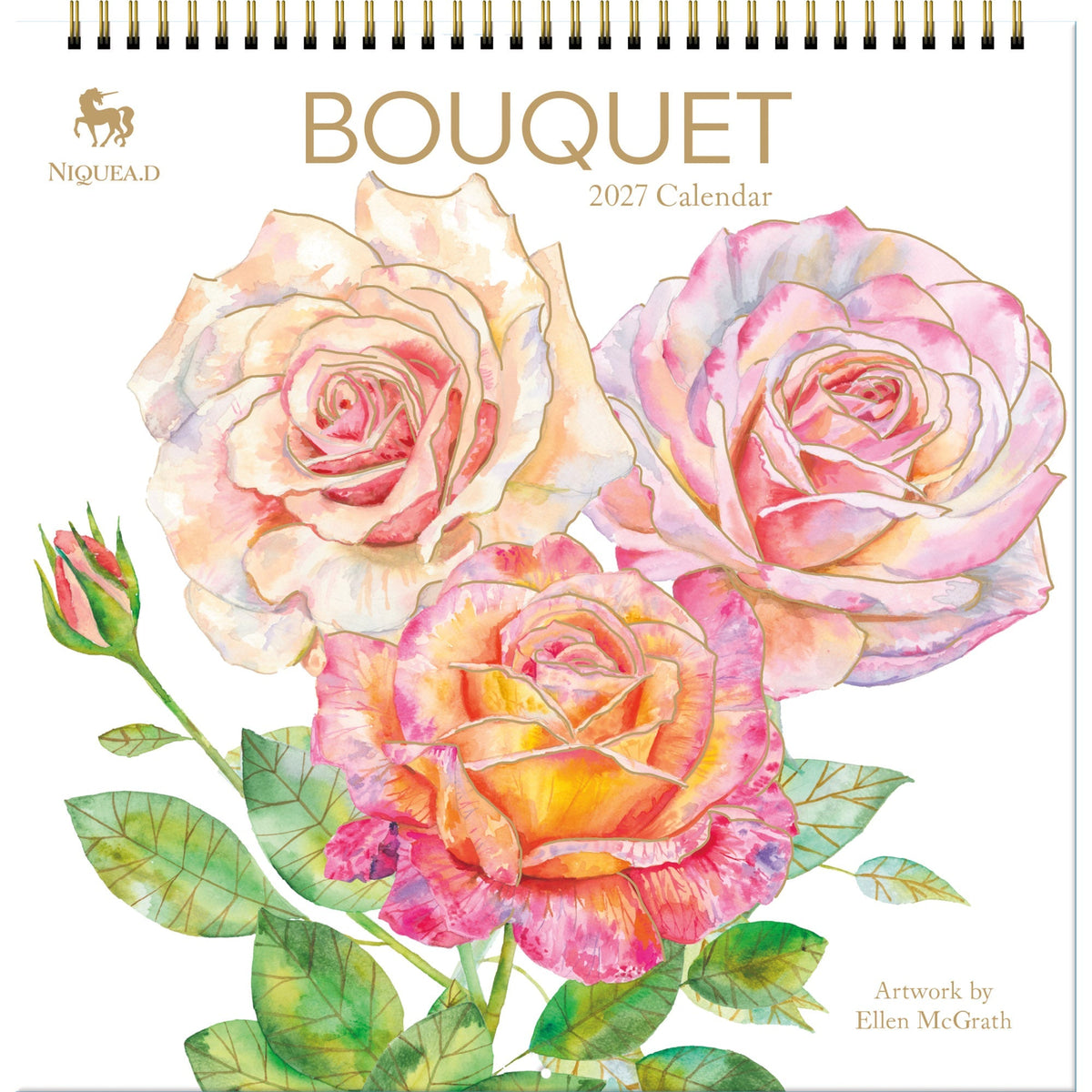 2027 Bouquet - Spiral Square Wall Calendar