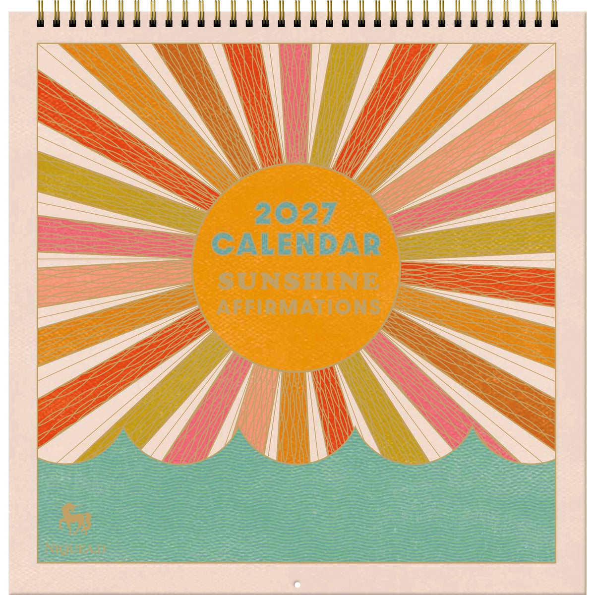 2027 Sunshine Affirmations - Spiral Square Wall Calendar
