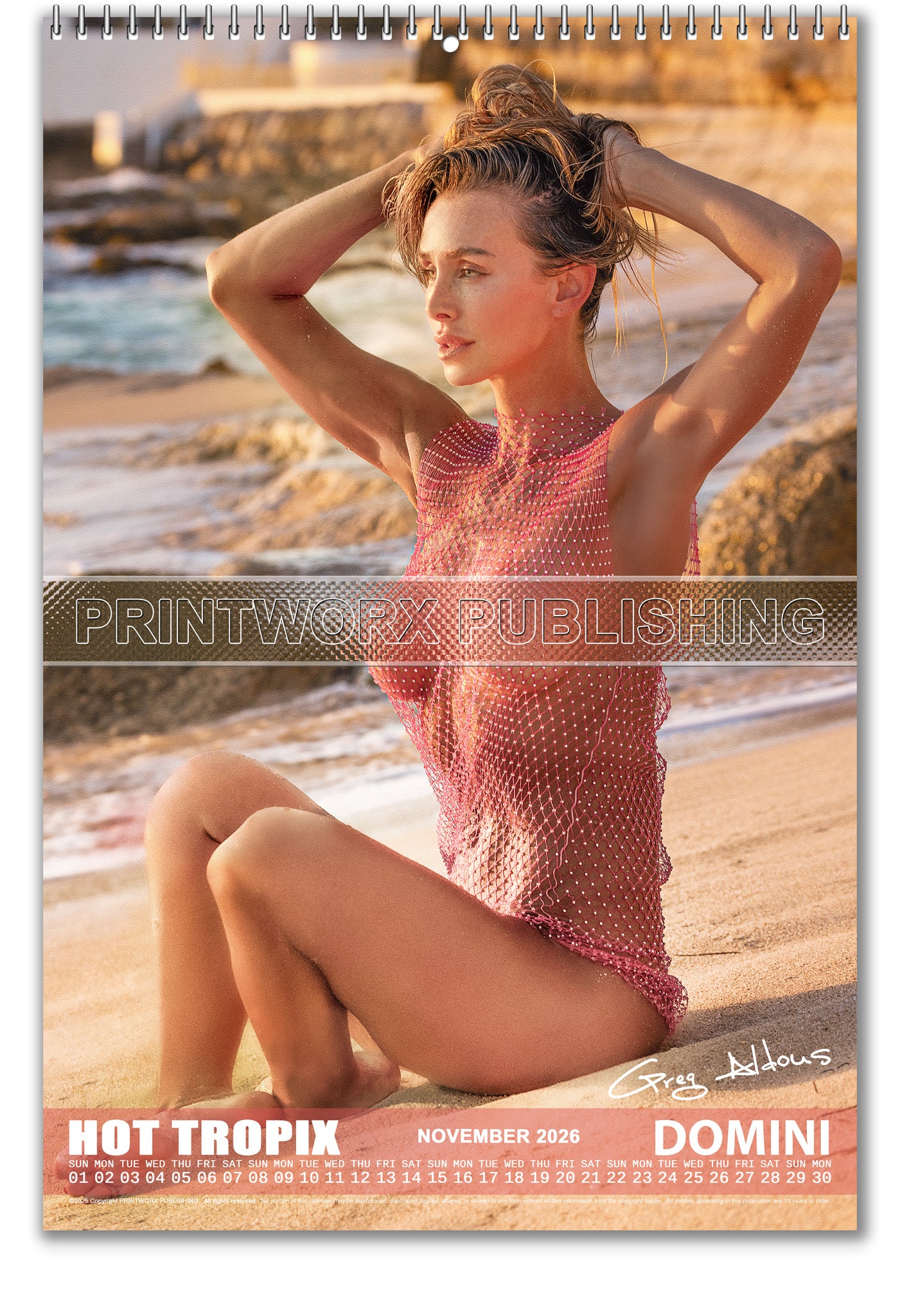 2026 Wet & Wild (Nude) - A3 Wall Nude Calendar