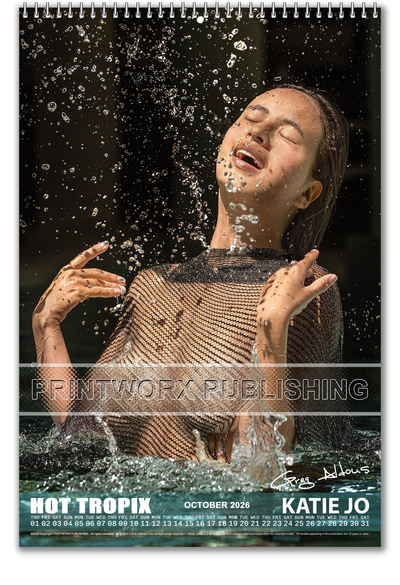 2026 Wet & Wild (Nude) - A3 Wall Nude Calendar