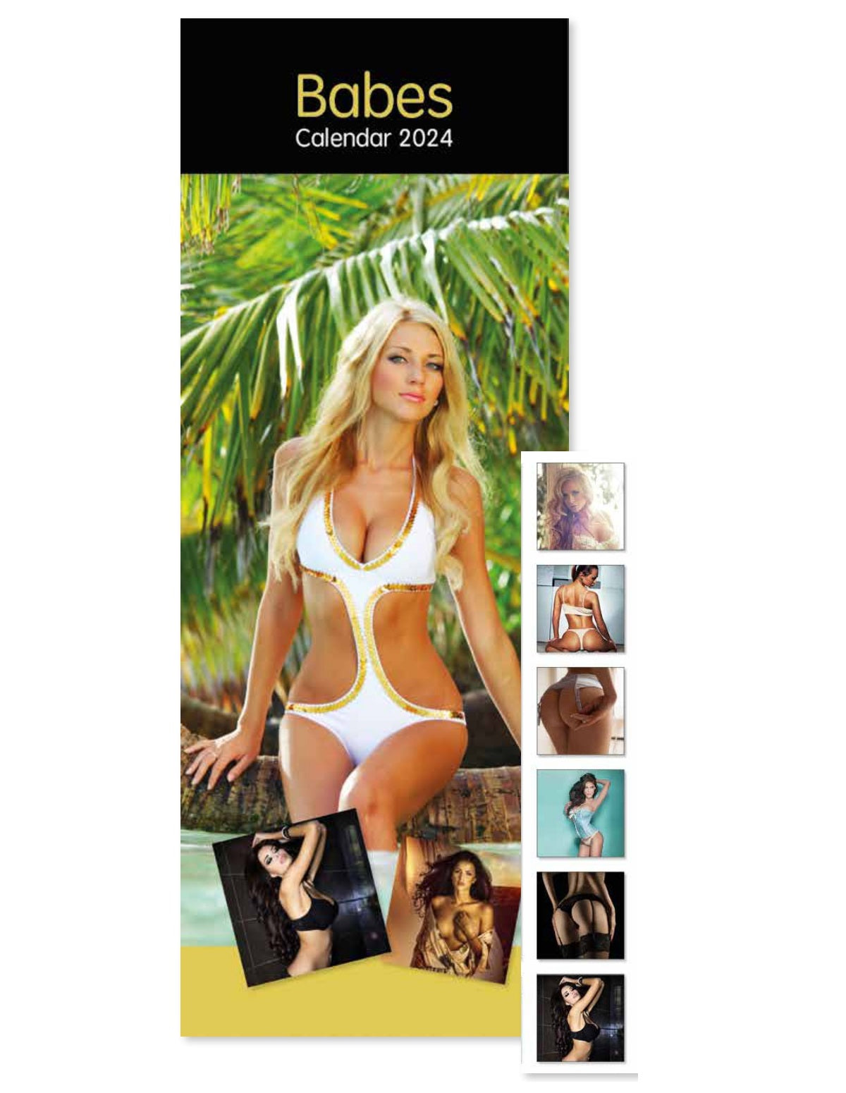 2024 Babes Super - Slim Wall Calendar