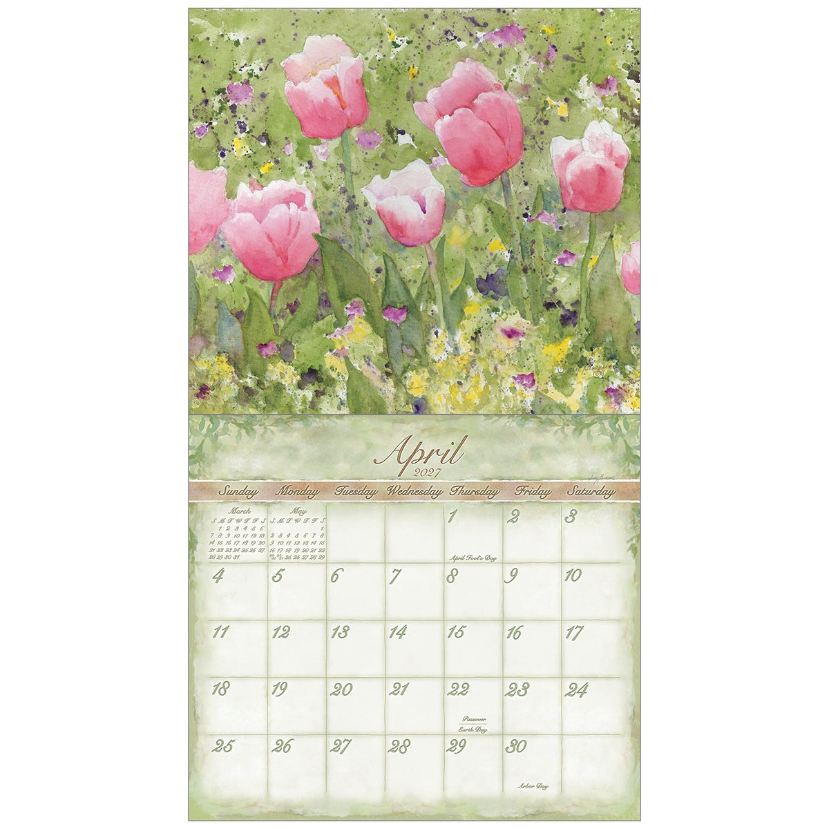 2027 Judy Buswell Watercolors - Deluxe Wall Calendar by Judy Buswell