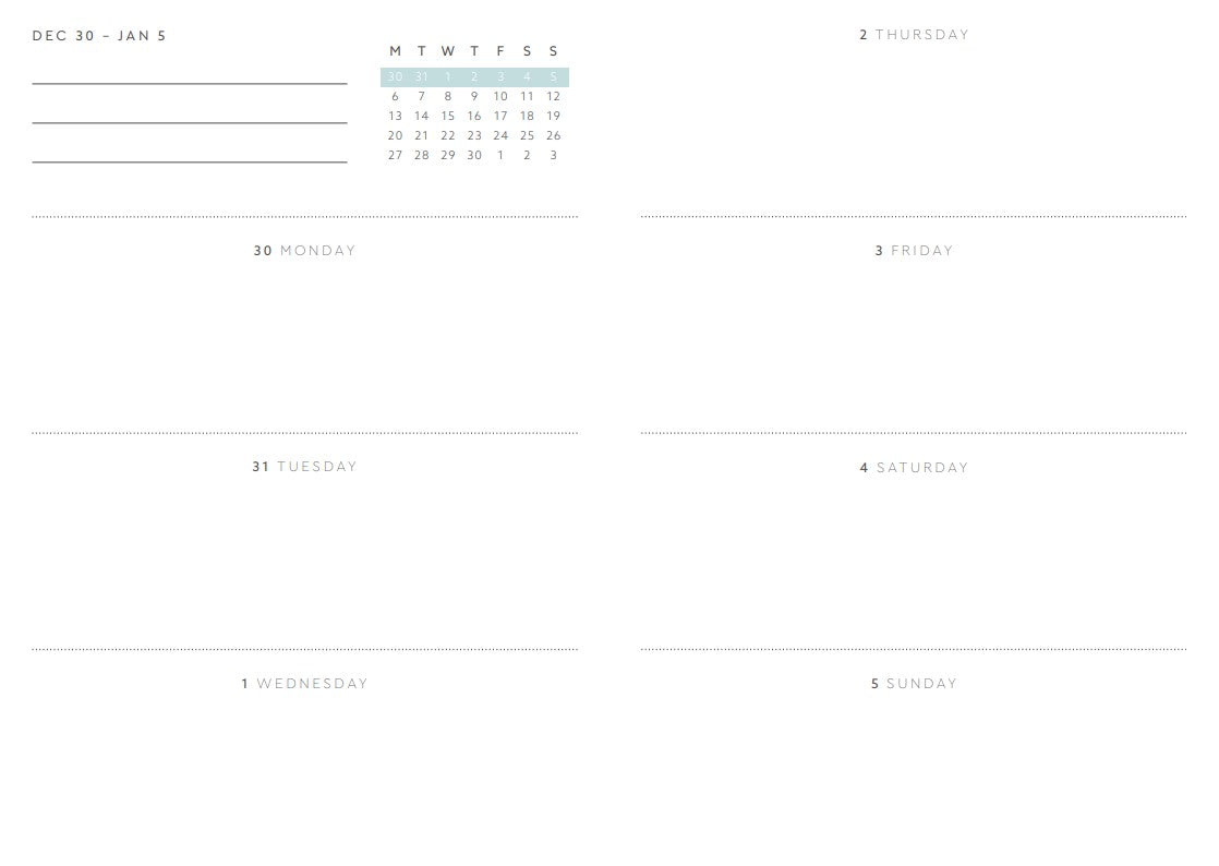 2026 Neon Floral Series - Peacock - Monthly & Weekly Diary/Planner