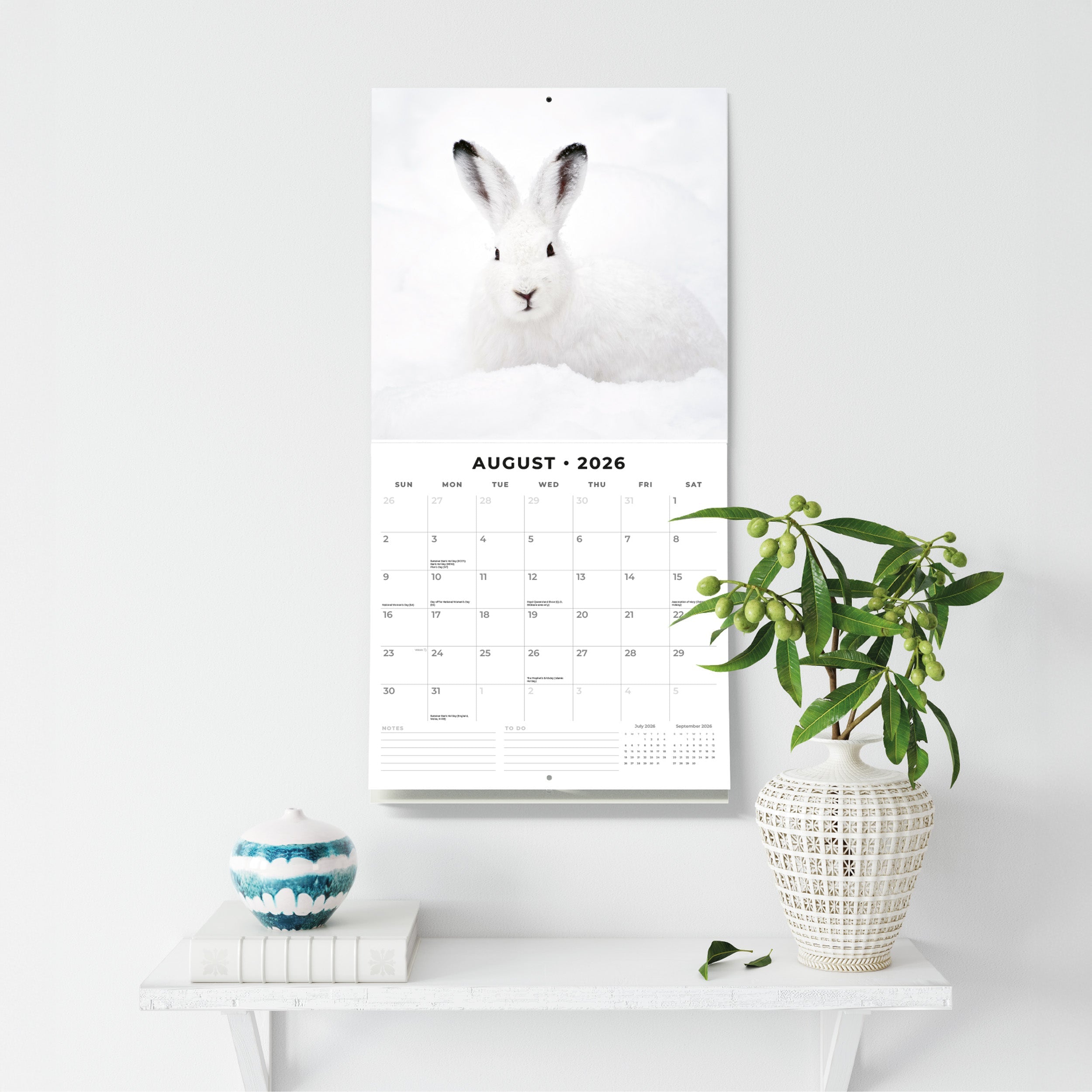 2026 Snow Animals - Square Wall Calendar