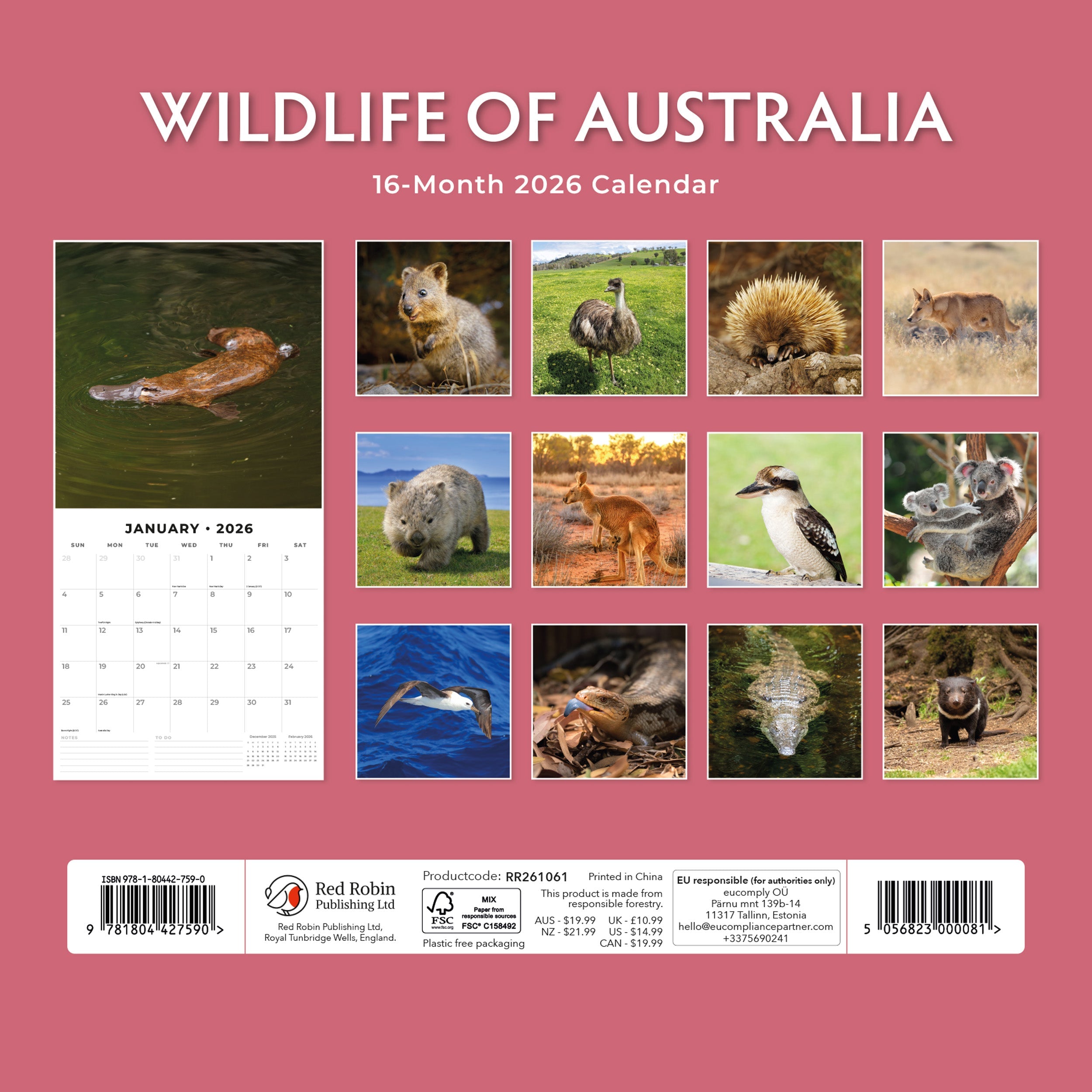 2026 Wildlife of Australia - Square Wall Calendar