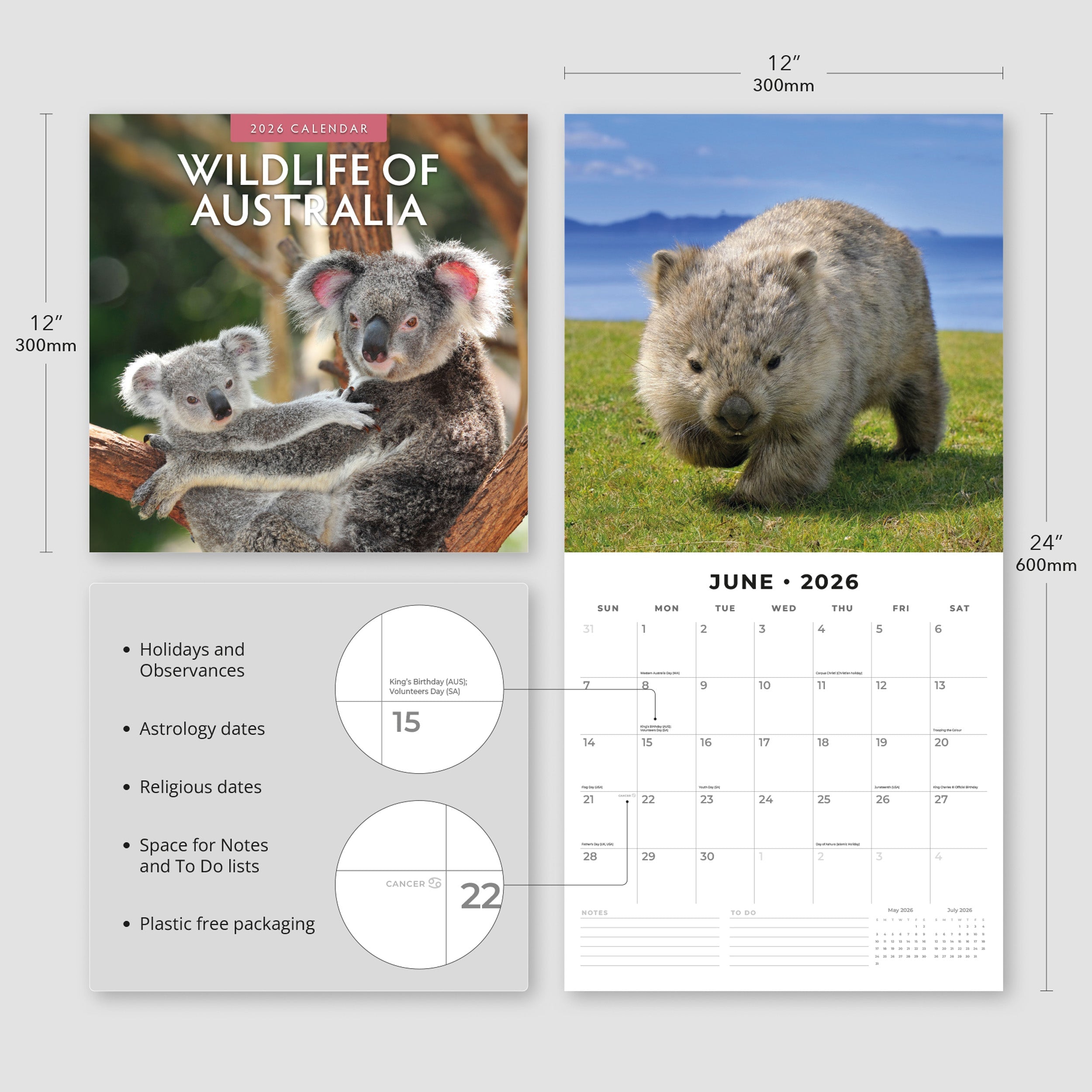 2026 Wildlife of Australia - Square Wall Calendar
