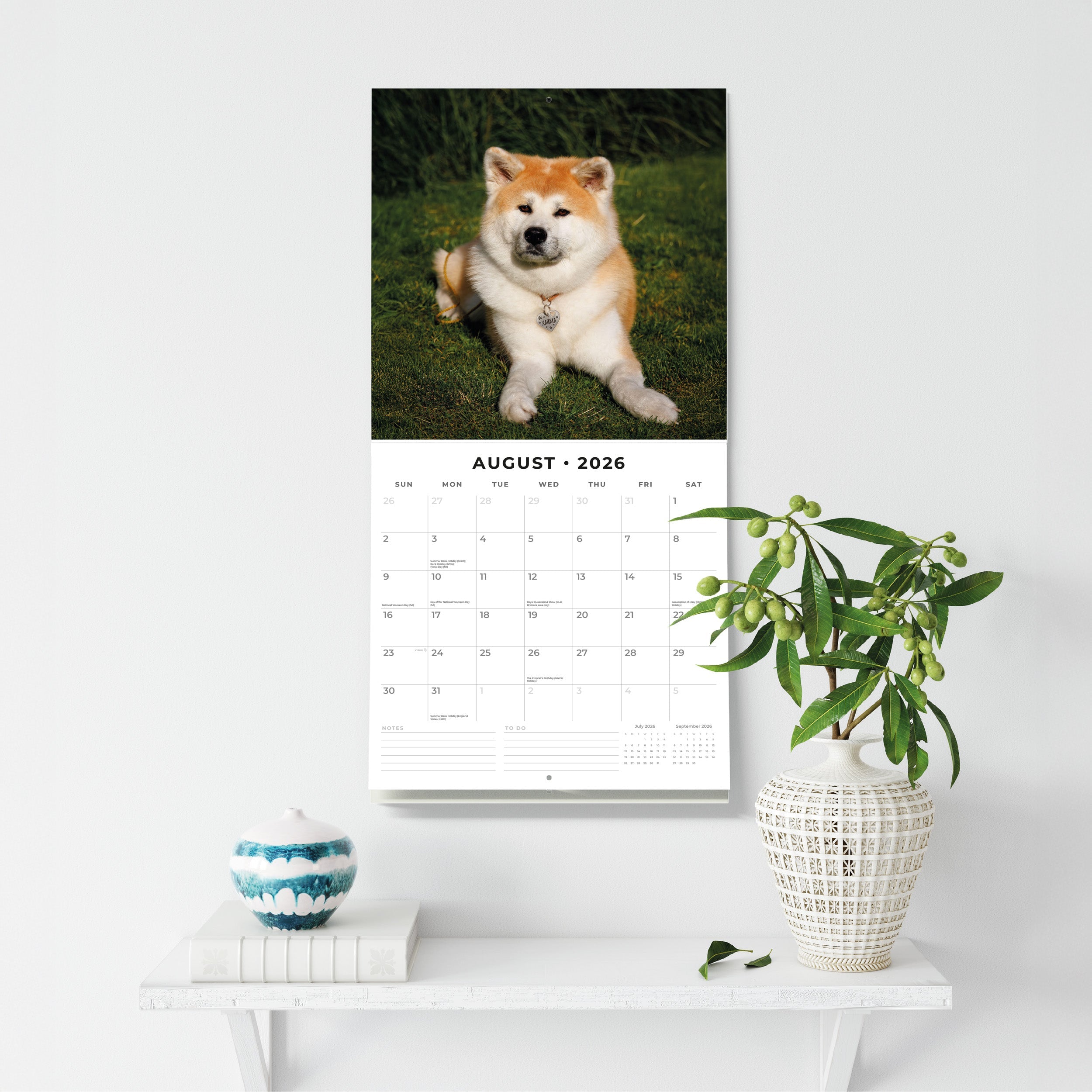 2026 Akitas - Square Wall Calendar