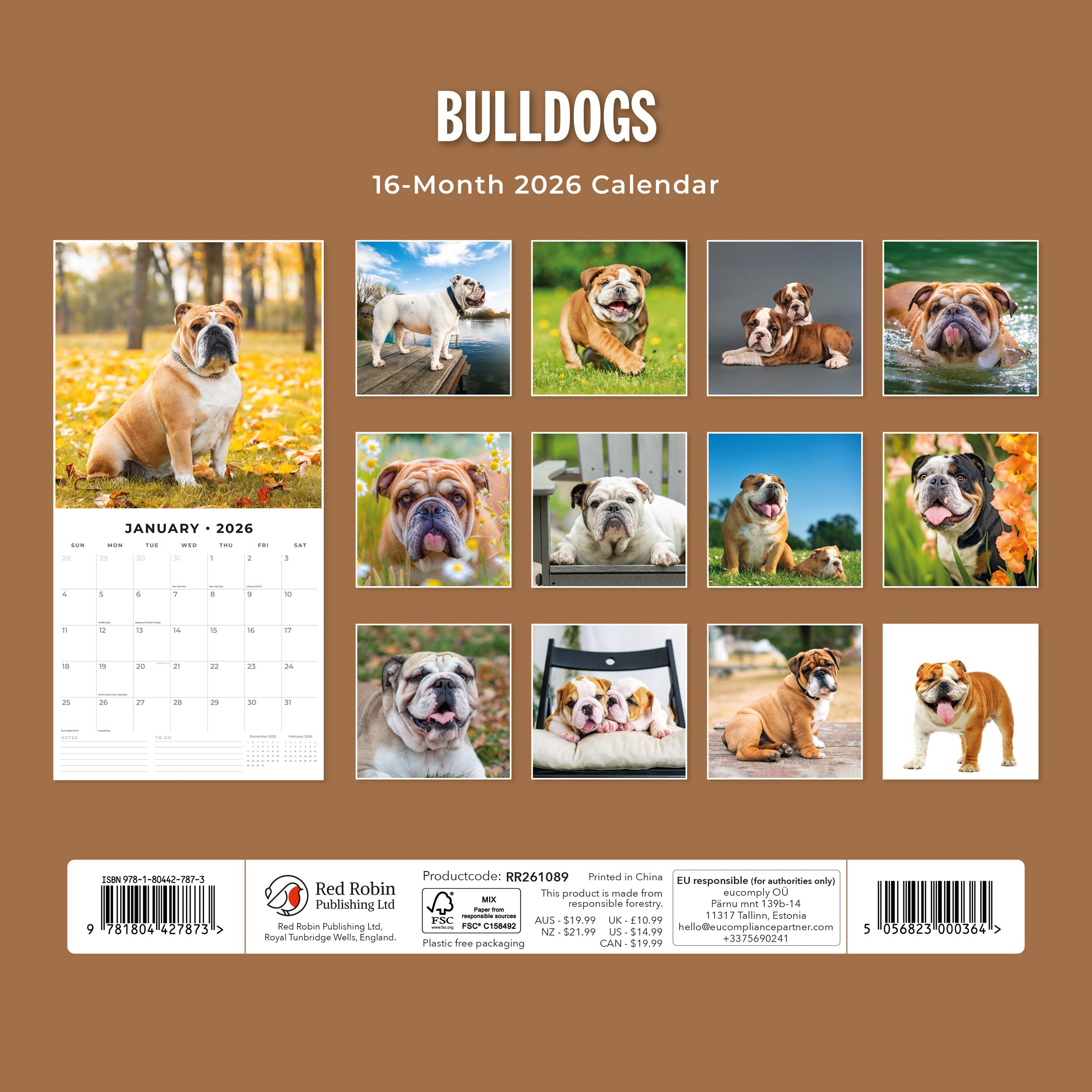 2026 Bulldogs - Square Wall Calendar