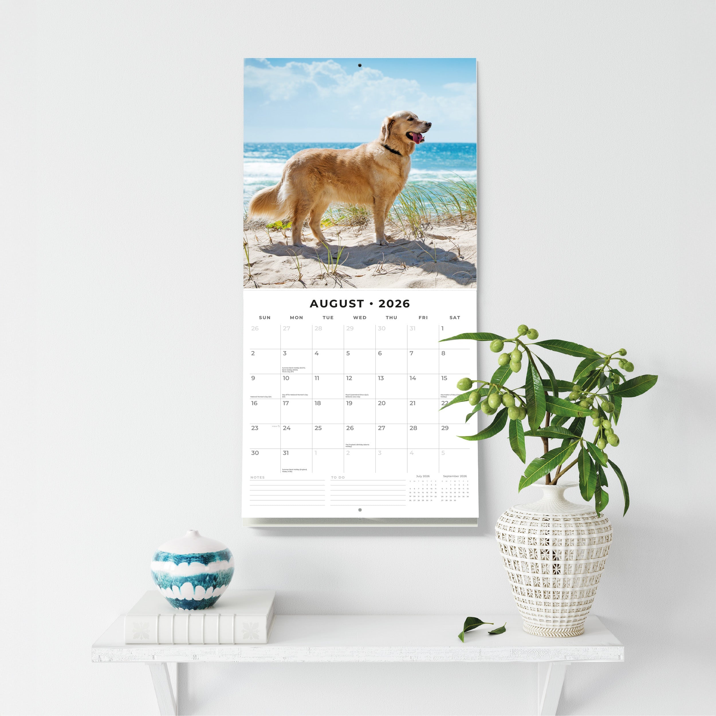 2026 Golden Retrievers - Square Wall Calendar