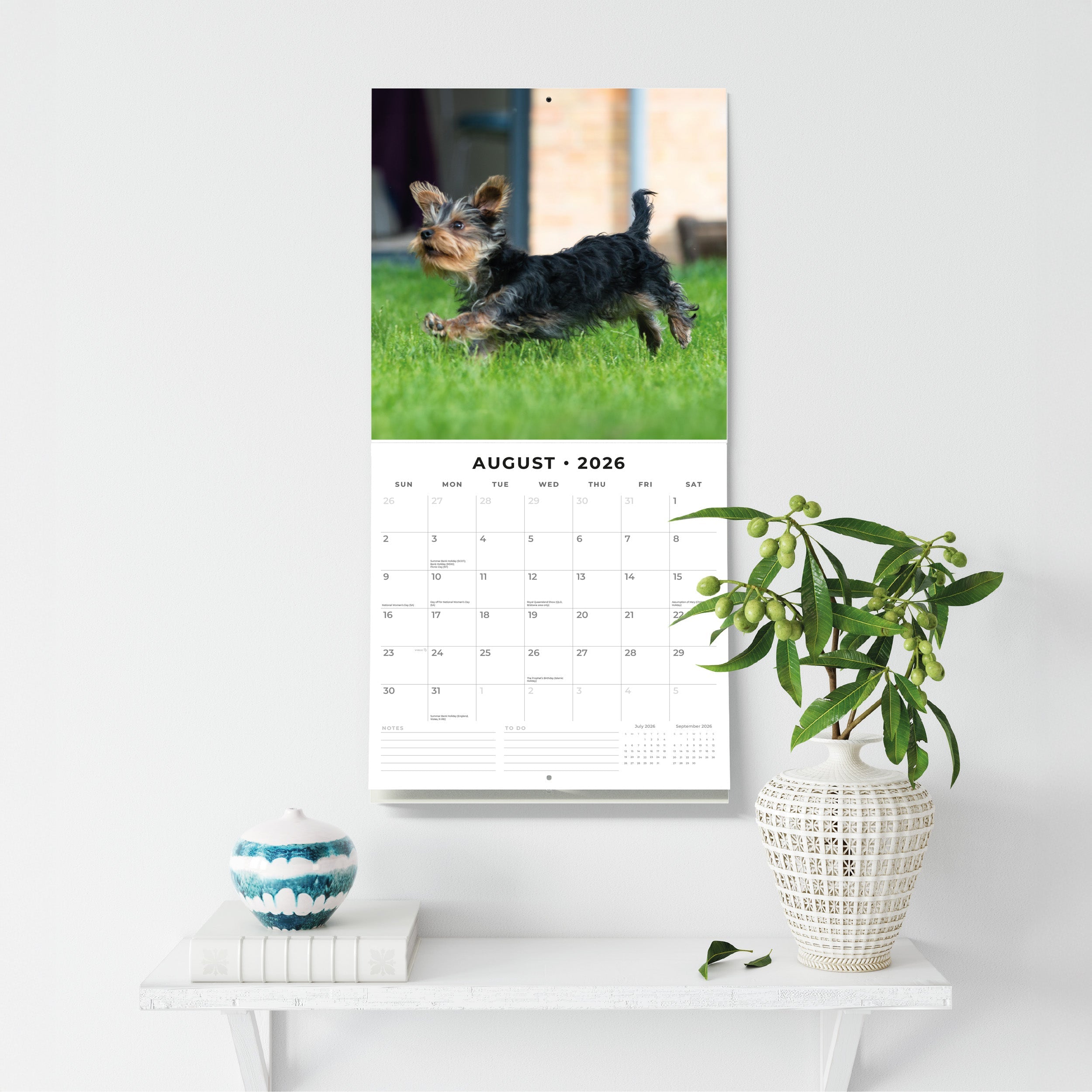 2026 Yorkshire Terrier Puppies - Square Wall Calendar