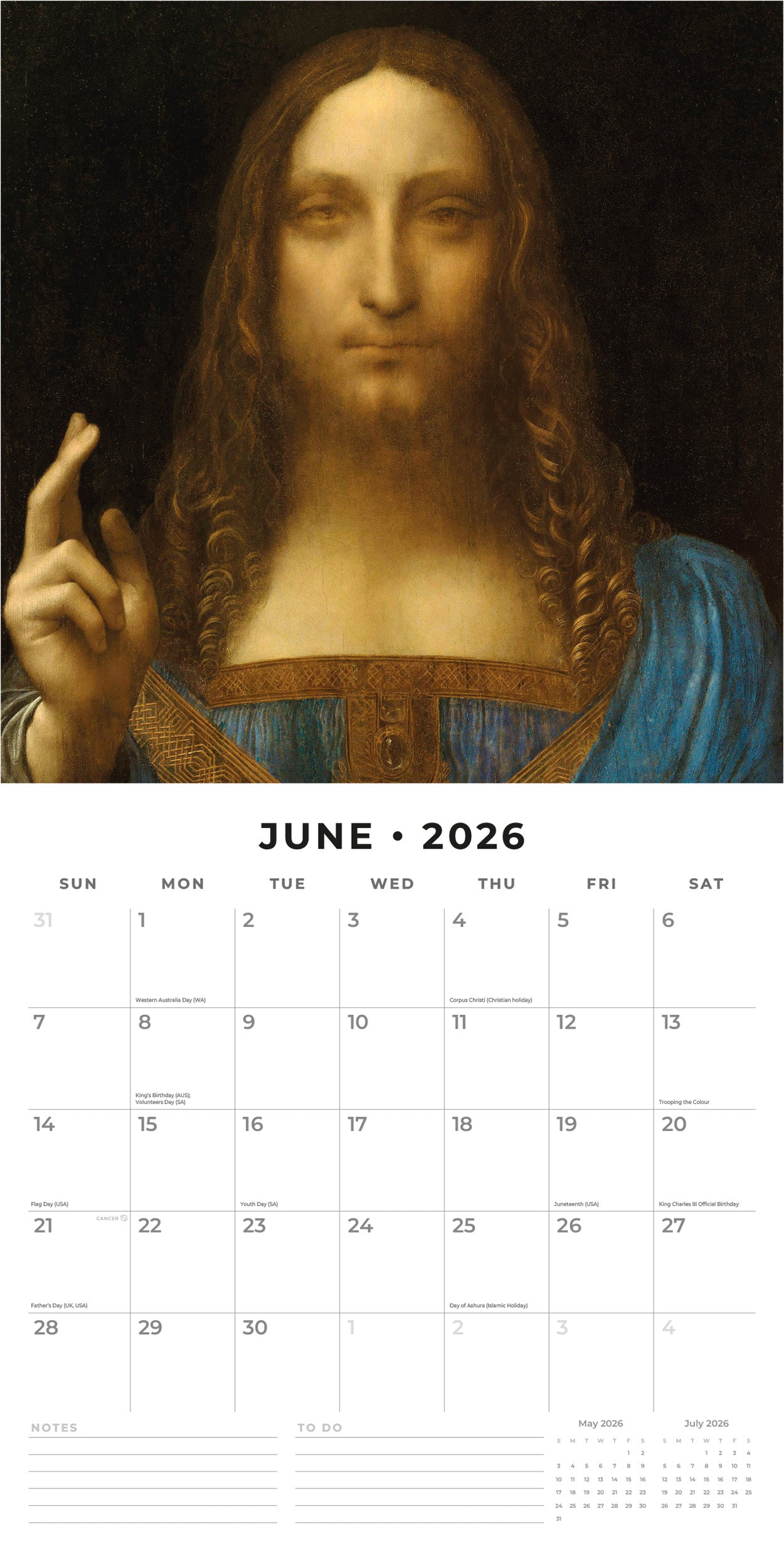 2026 Da Vinci - Square Wall Calendar