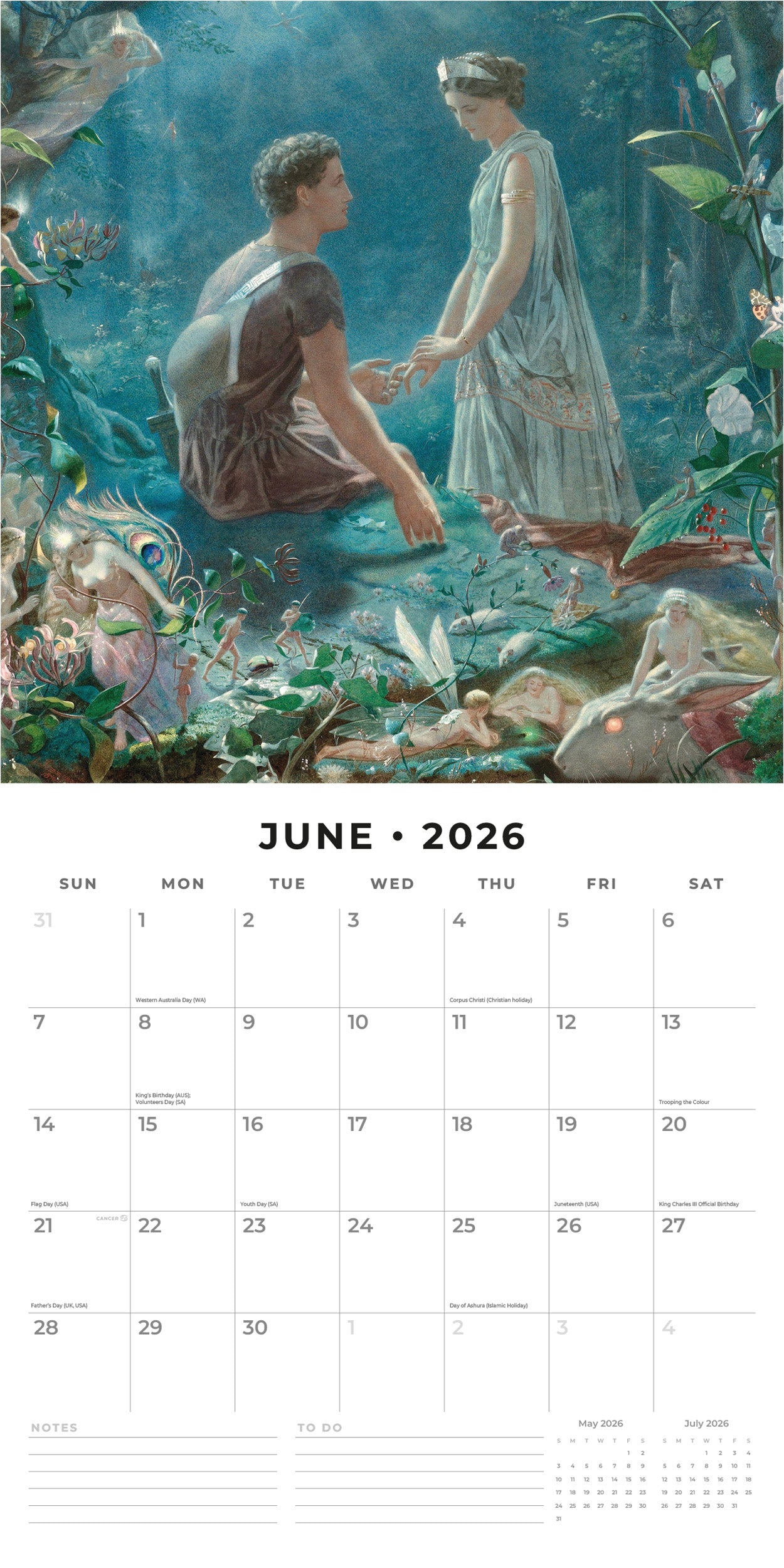 2026 Fairies - Square Wall Calendar