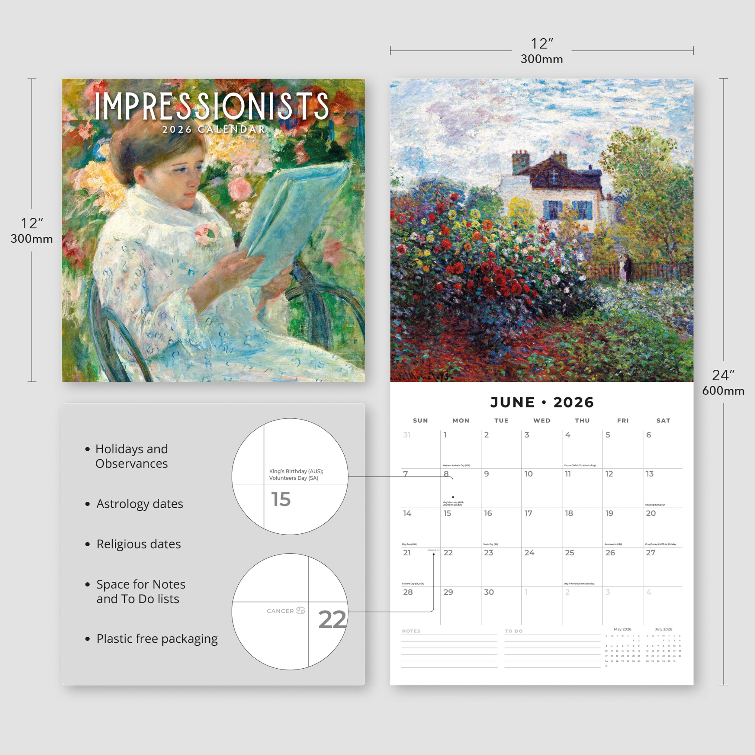 2026 Impressionists - Square Wall Calendar