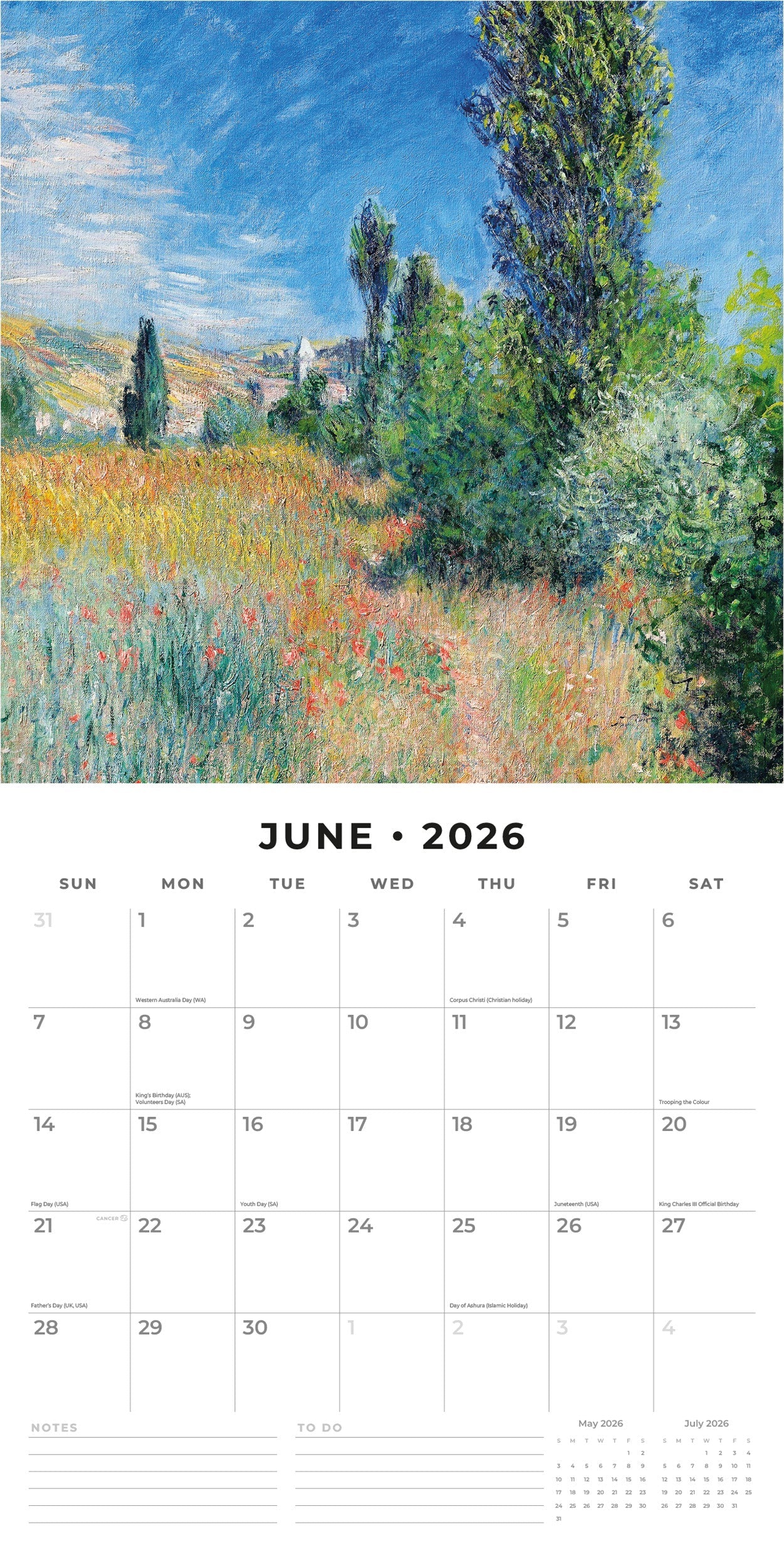 2026 Monet - Square Wall Calendar