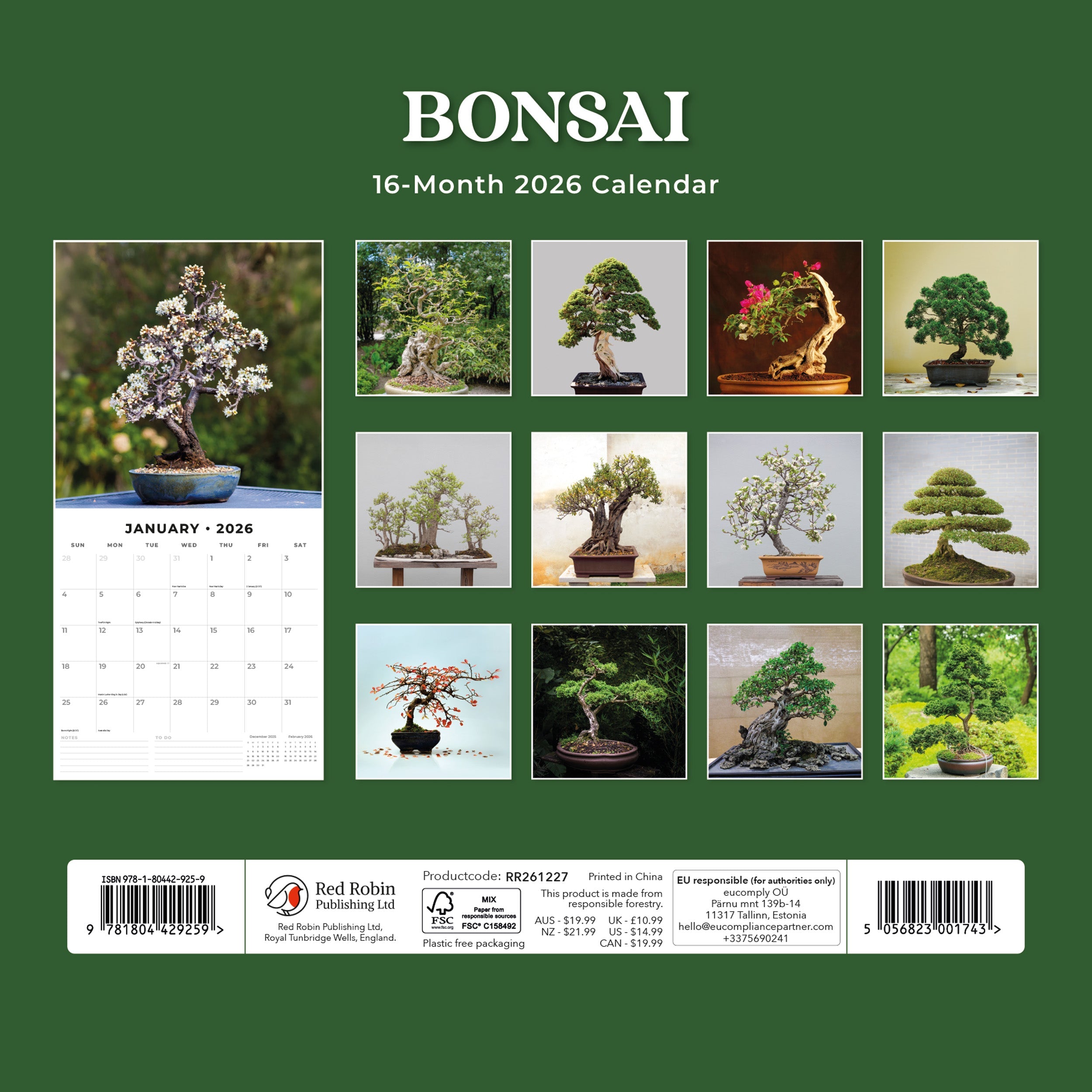 2026 Bonsai - Square Wall Calendar