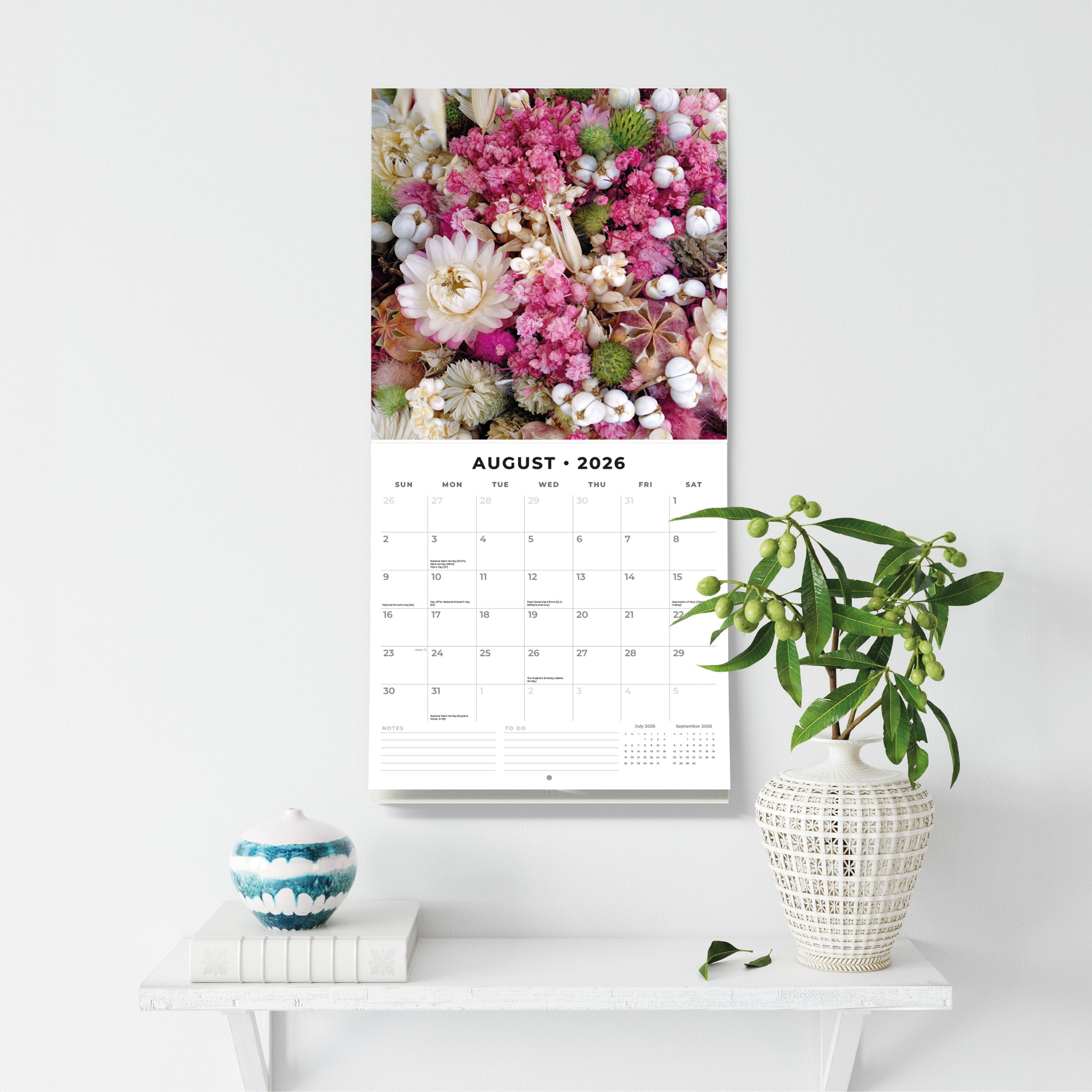 2026 Floral Bouquet - Square Wall Calendar