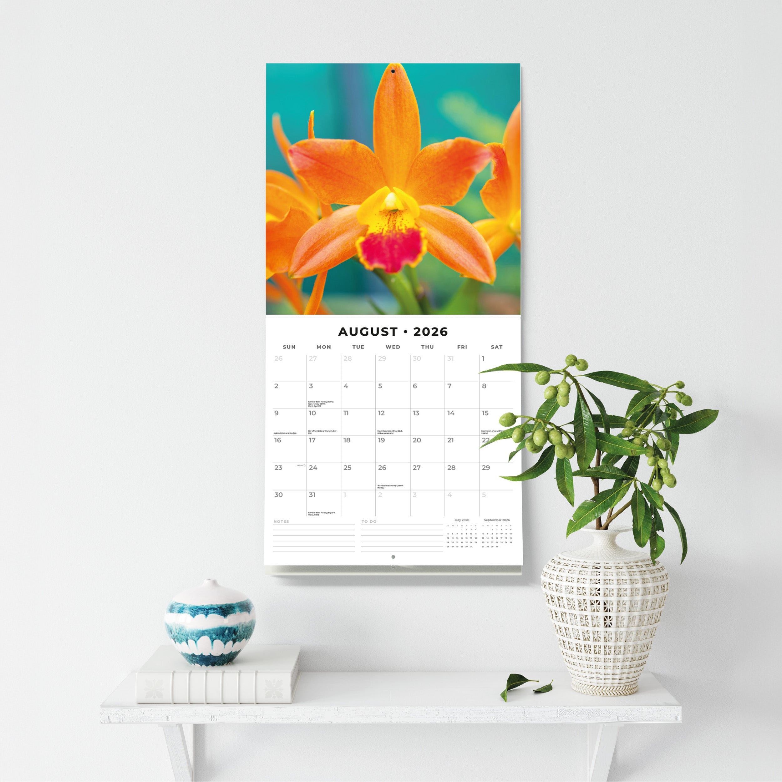 2026 Orchids - Square Wall Calendar