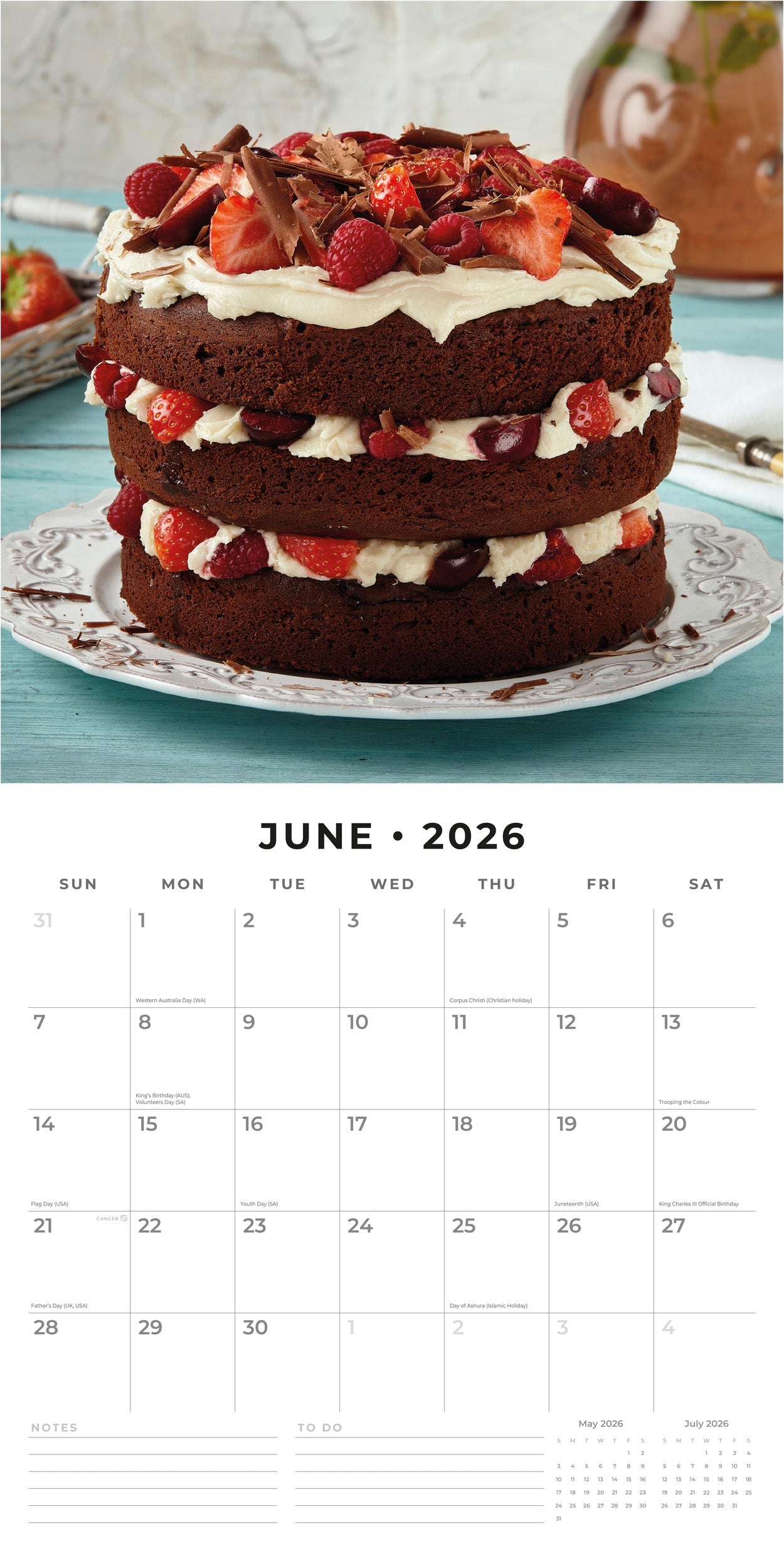 2026 Baking - Square Wall Calendar