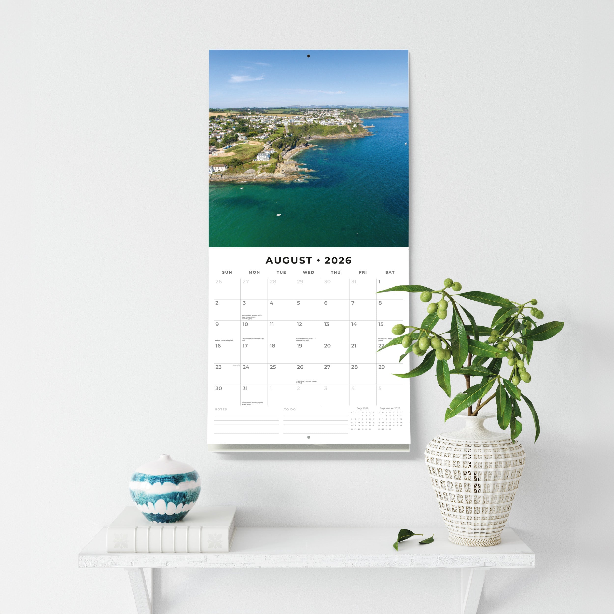 2026 Coastlines of Britain - Square Wall Calendar