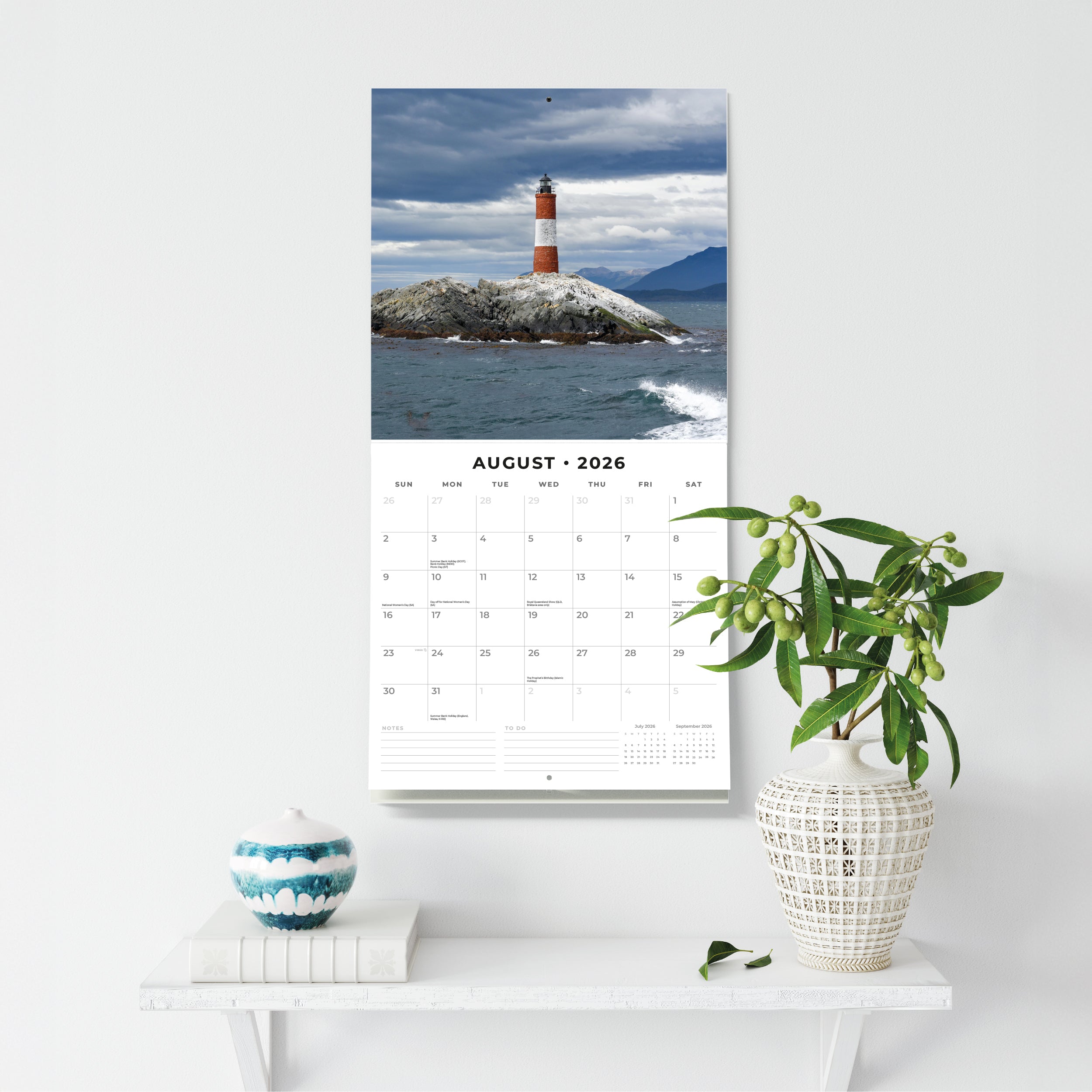 2026 Lighthouses - Square Wall Calendar