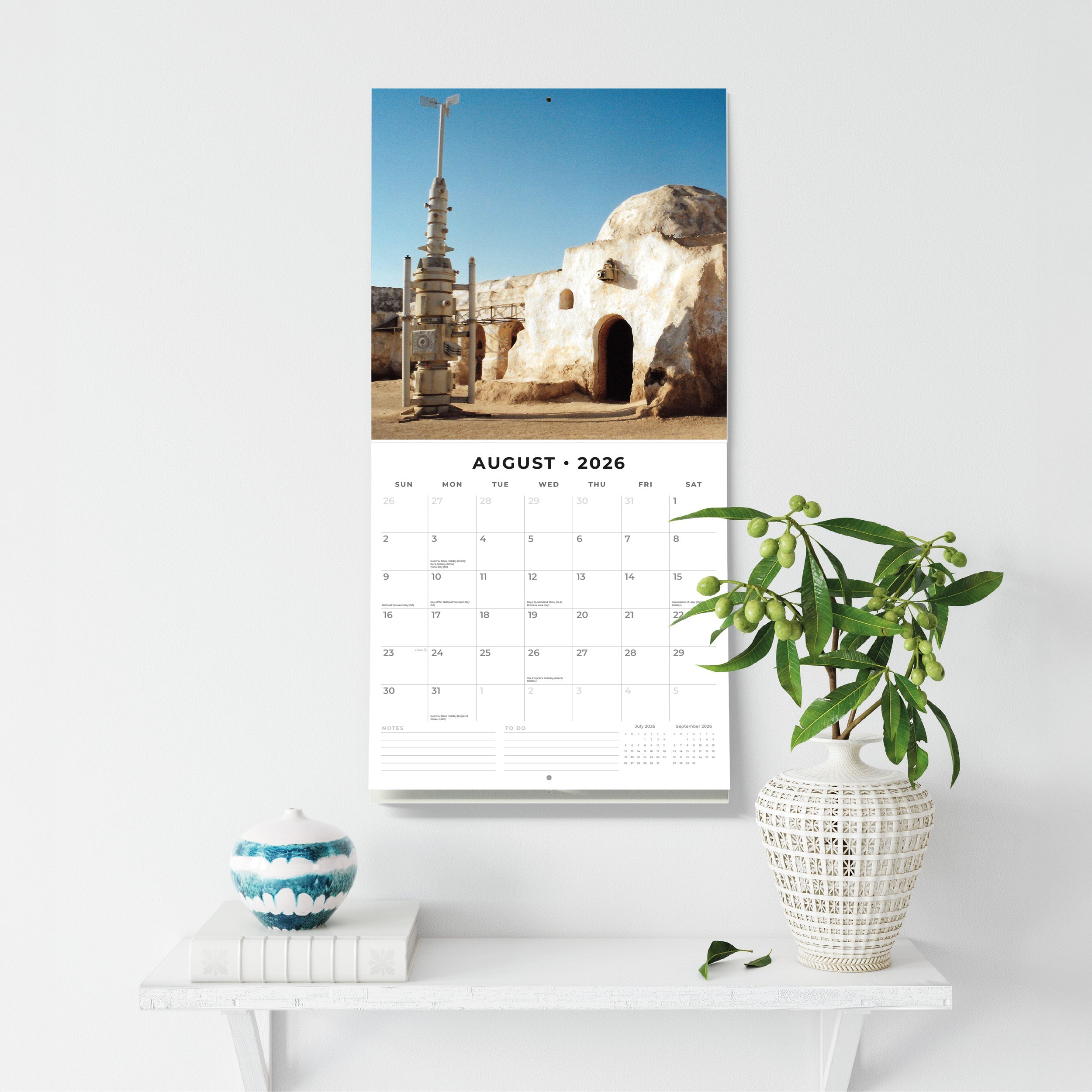 2026 Iconic Movie Locations - Square Wall Calendar