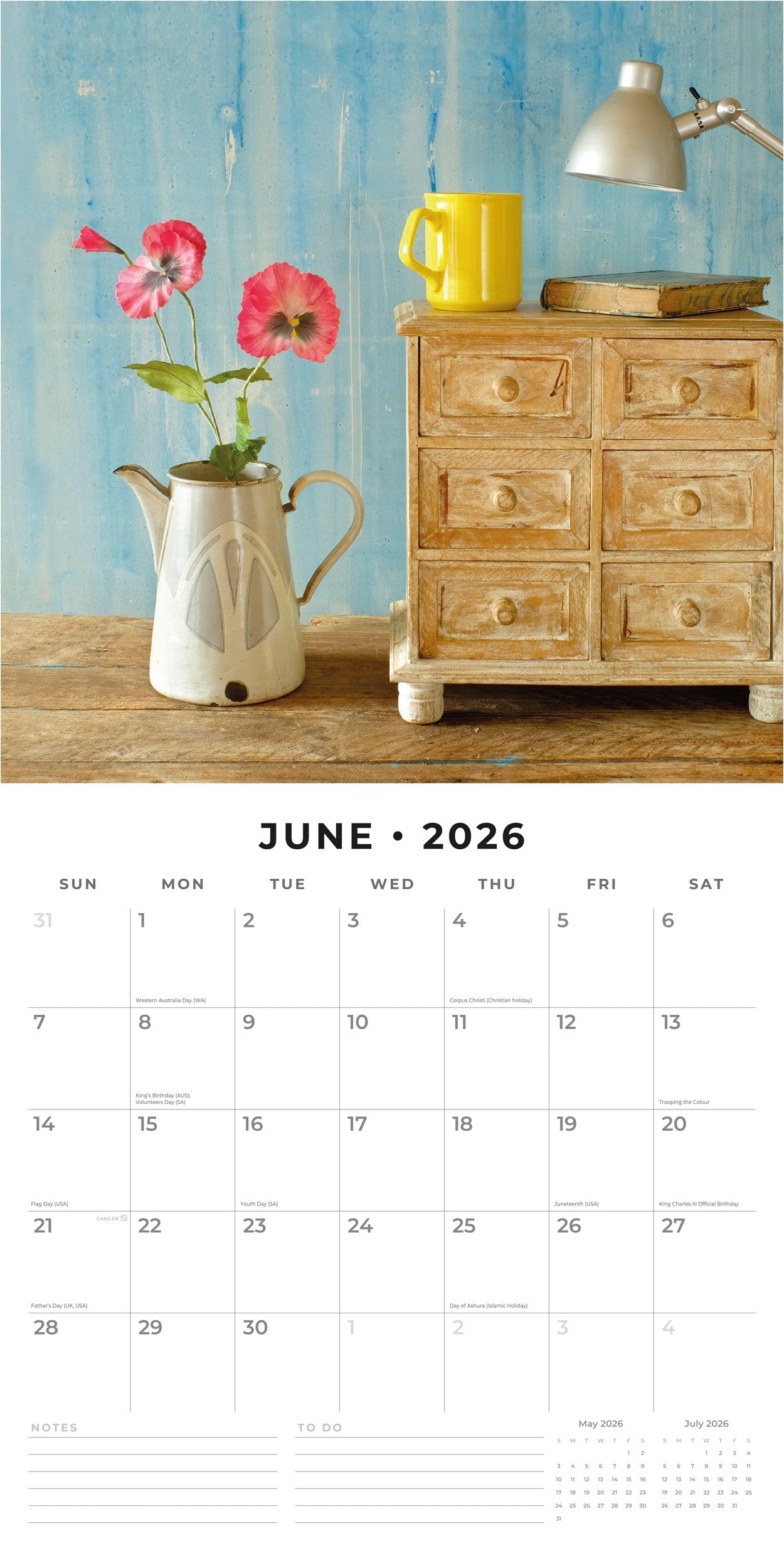 2026 Shabby Chic - Square Wall Calendar