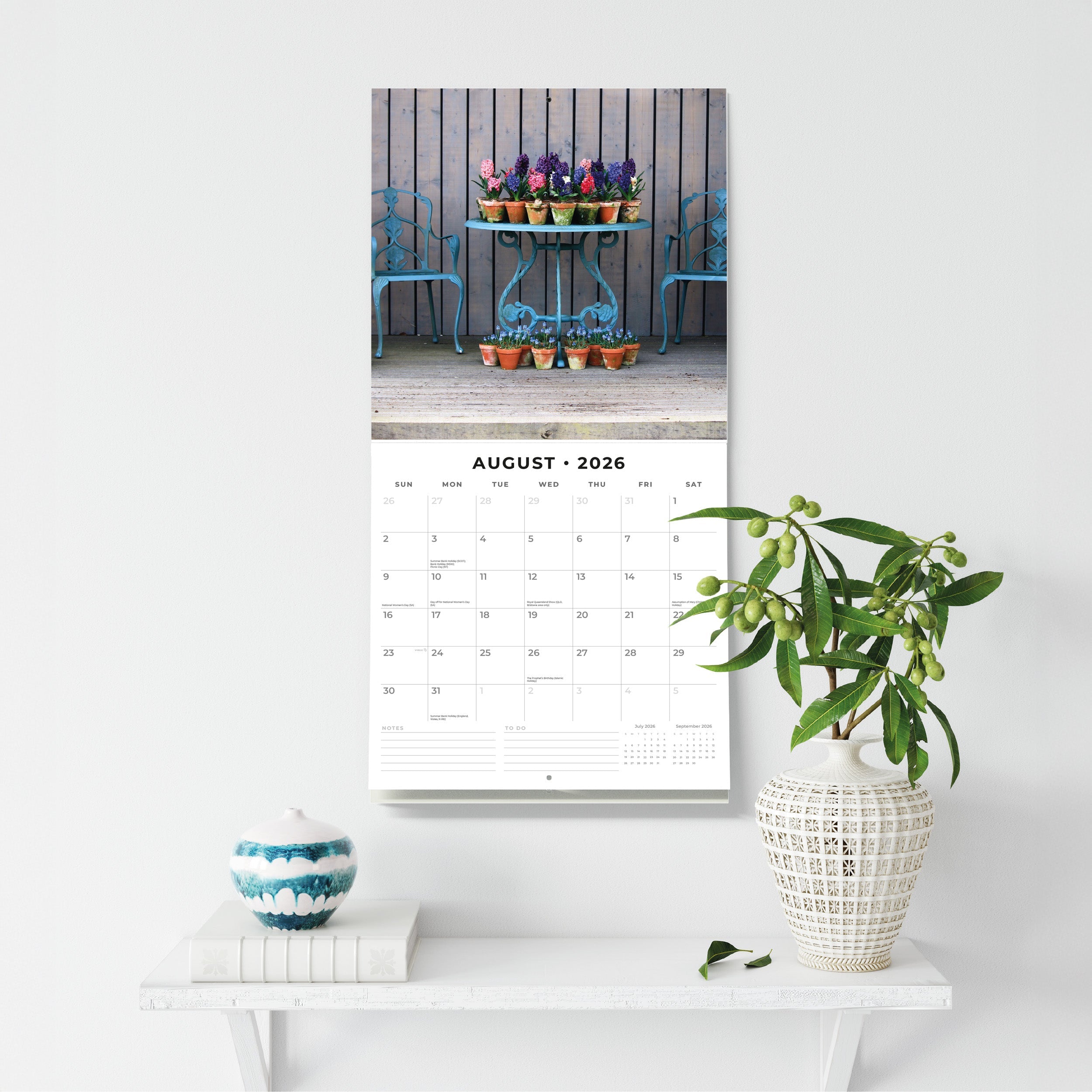 2026 Shabby Chic - Square Wall Calendar