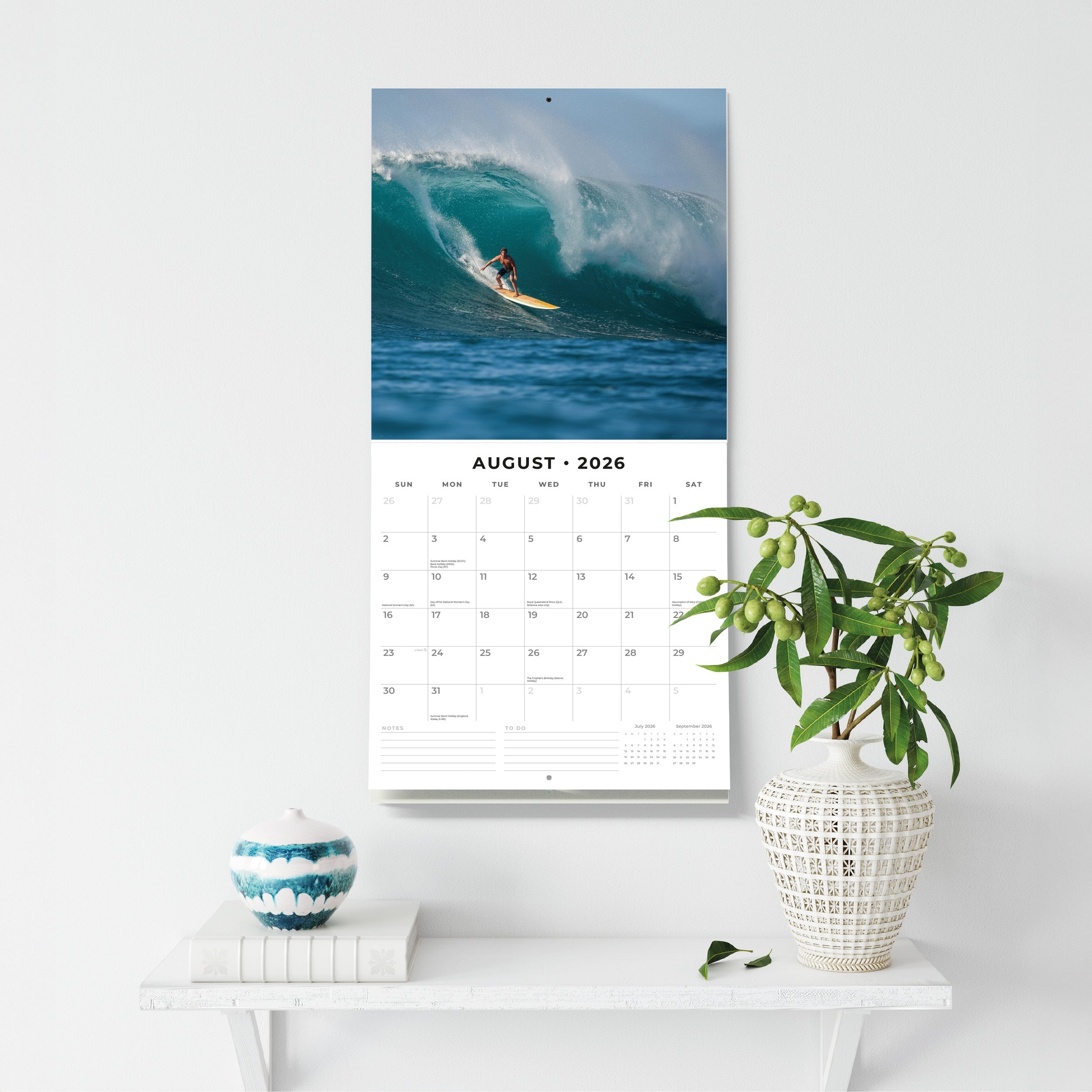 2026 Surfing - Square Wall Calendar