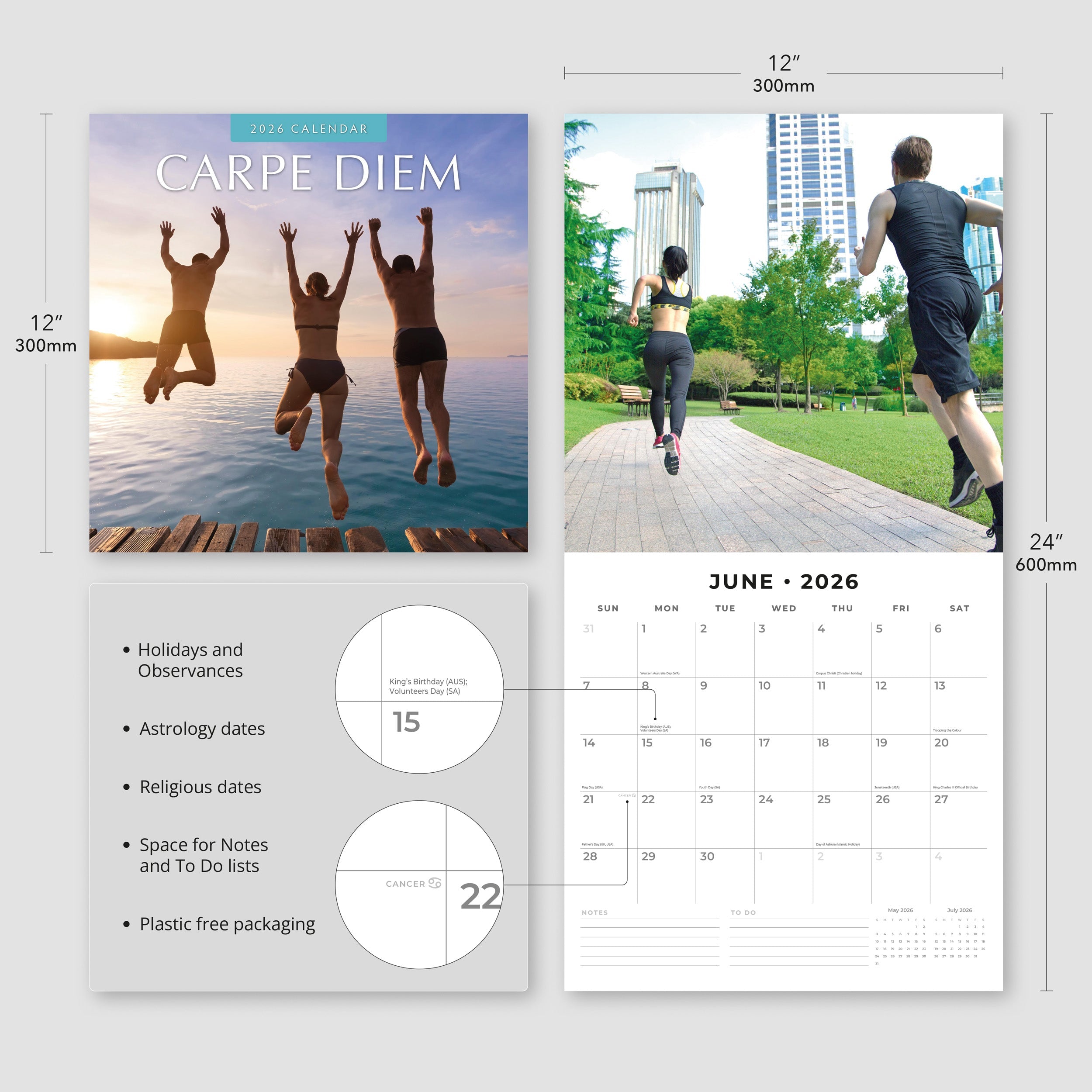 2026 Carpe Diem - Square Wall Calendar