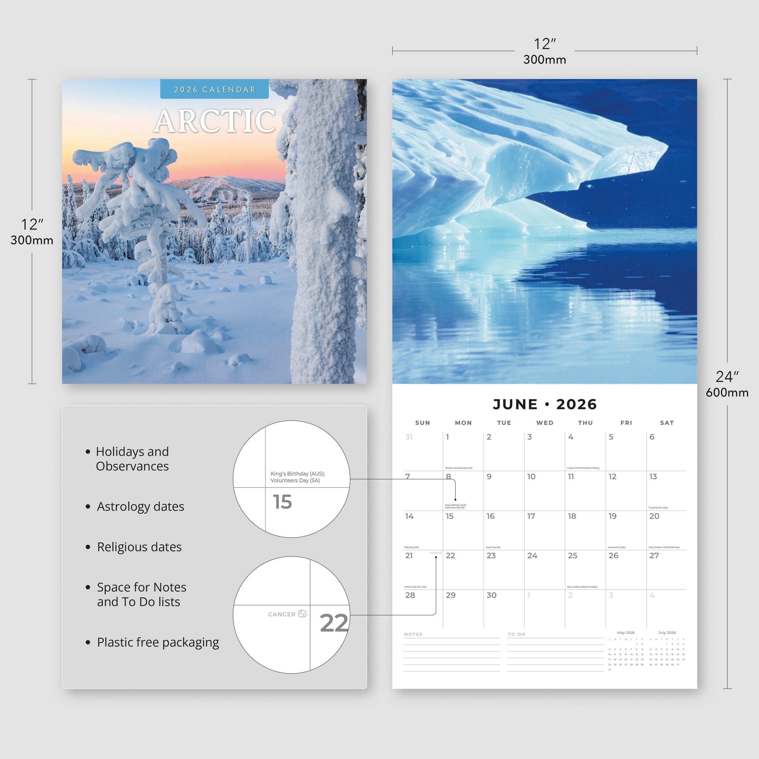 2026 Arctic - Square Wall Calendar