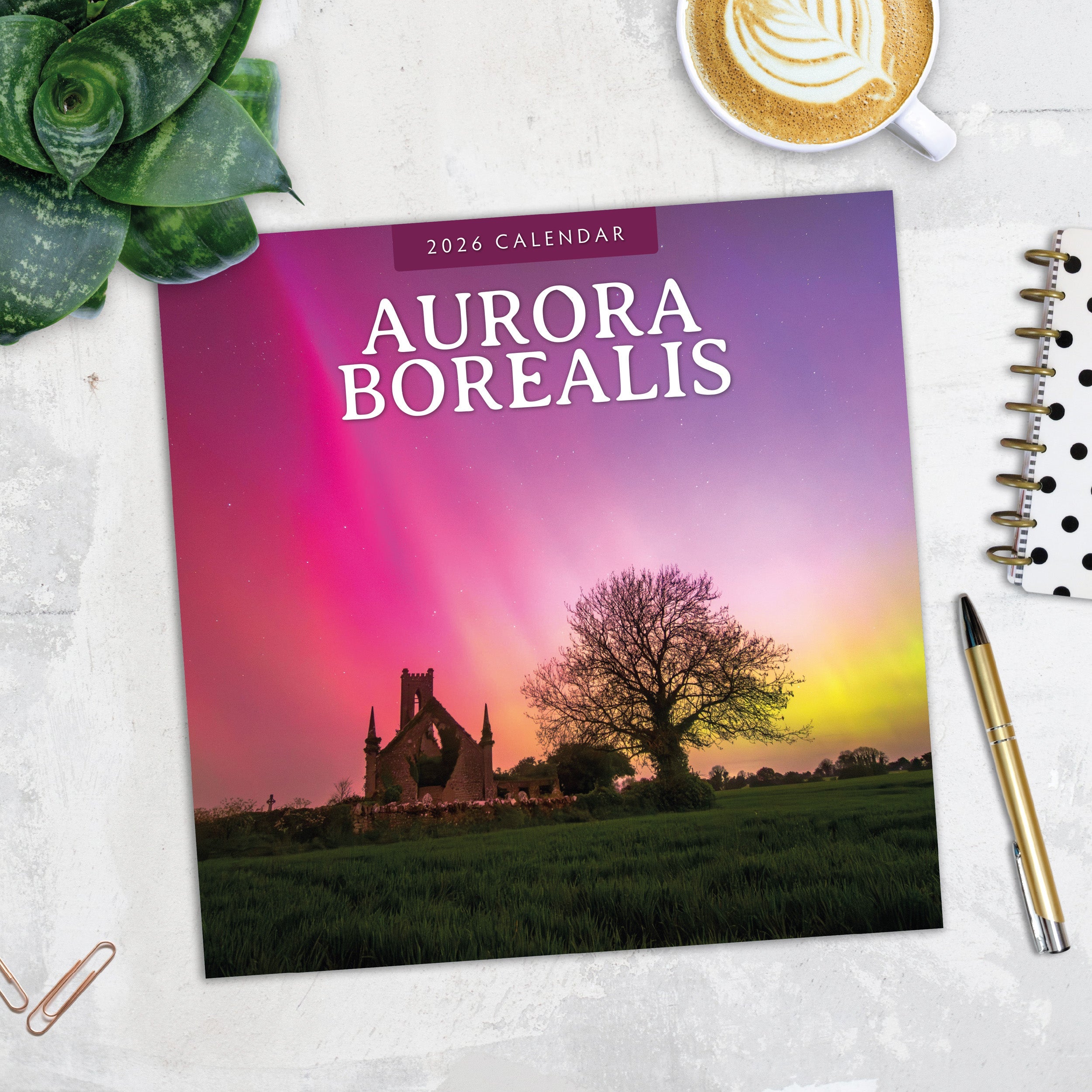 2026 Aurora Boraellis - Northern lights - Square Wall Calendar