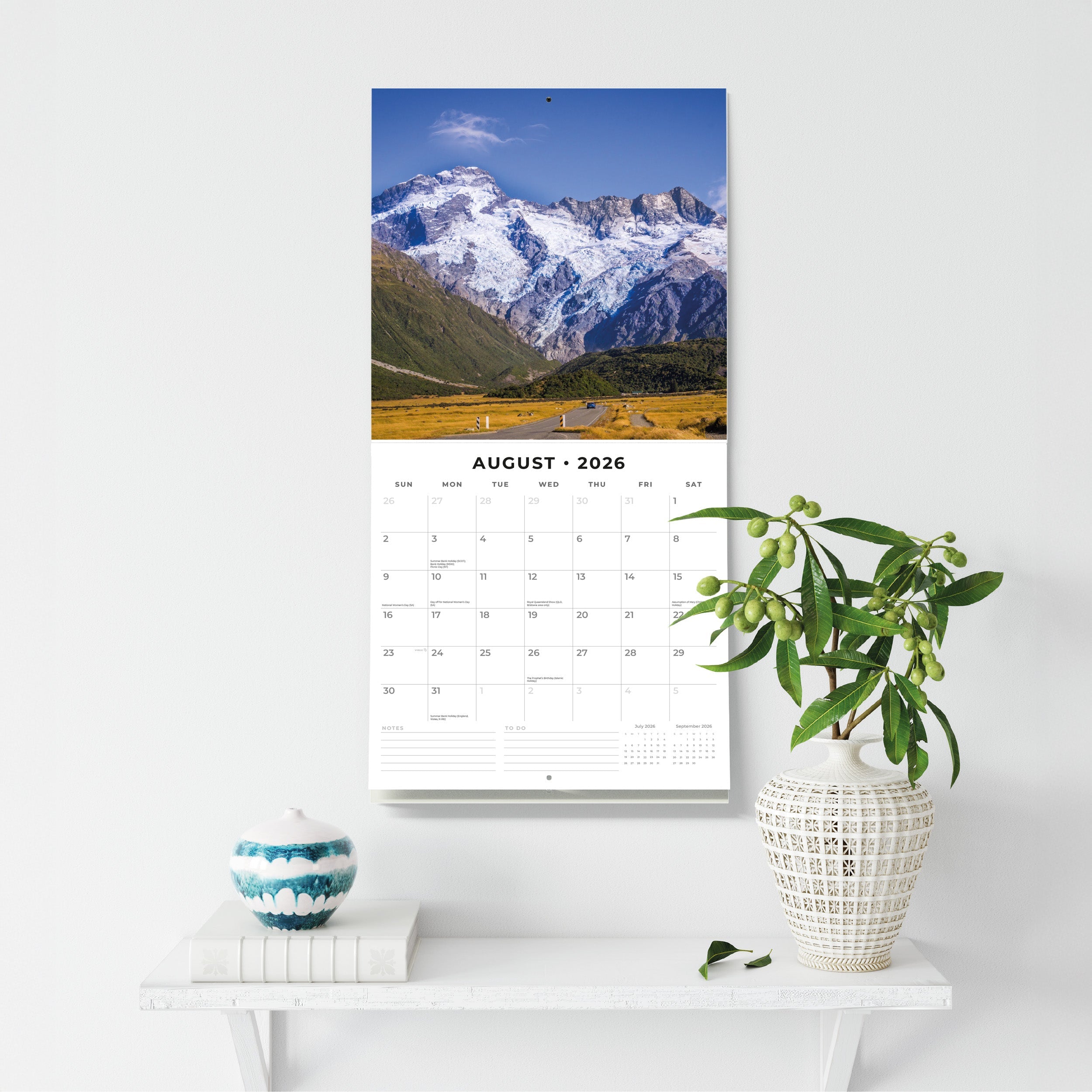 2026 Great Mountains - Square Wall Calendar
