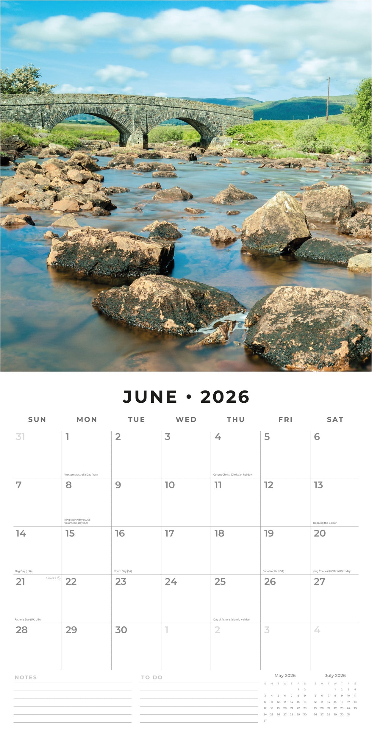 2026 Beautiful Britain - Square Wall Calendar